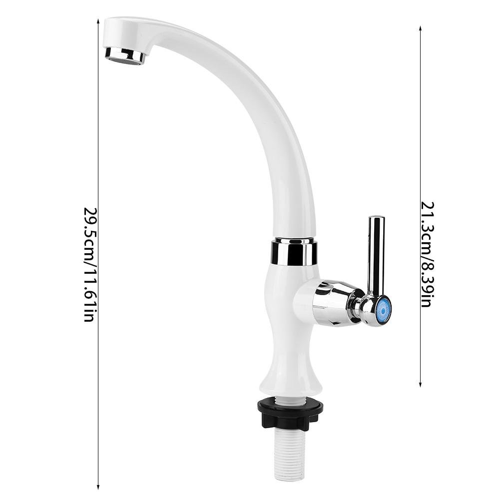 ABS Plastic Cold Water Kitchen Sink Faucet - Straight Wall Mount Single Handle Tap for Dishwashing & Food Prep (Ideal for Small Kitchens, RVs, and Outdoor Use)