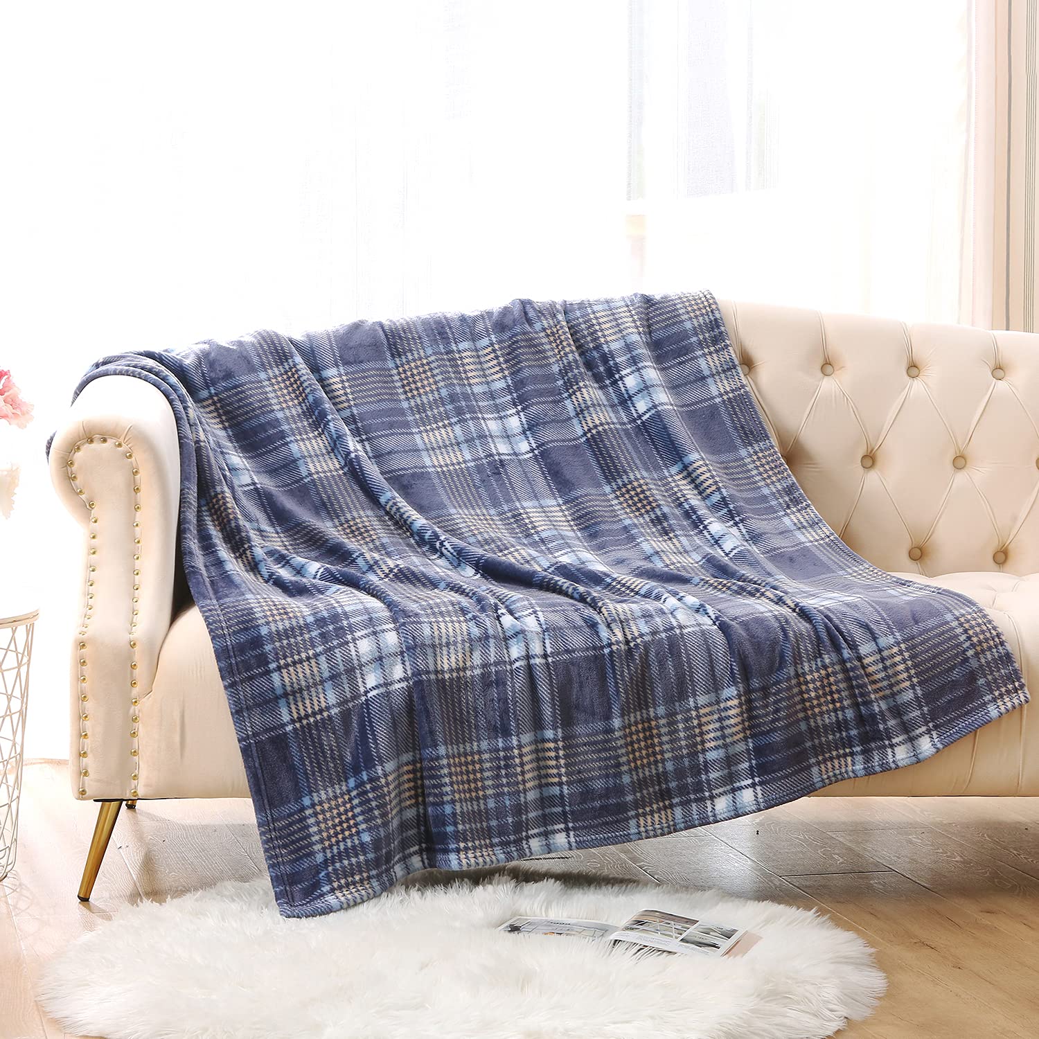 MERRYLIFE Ultra Soft Plush Throw Blanket for Couch - 90