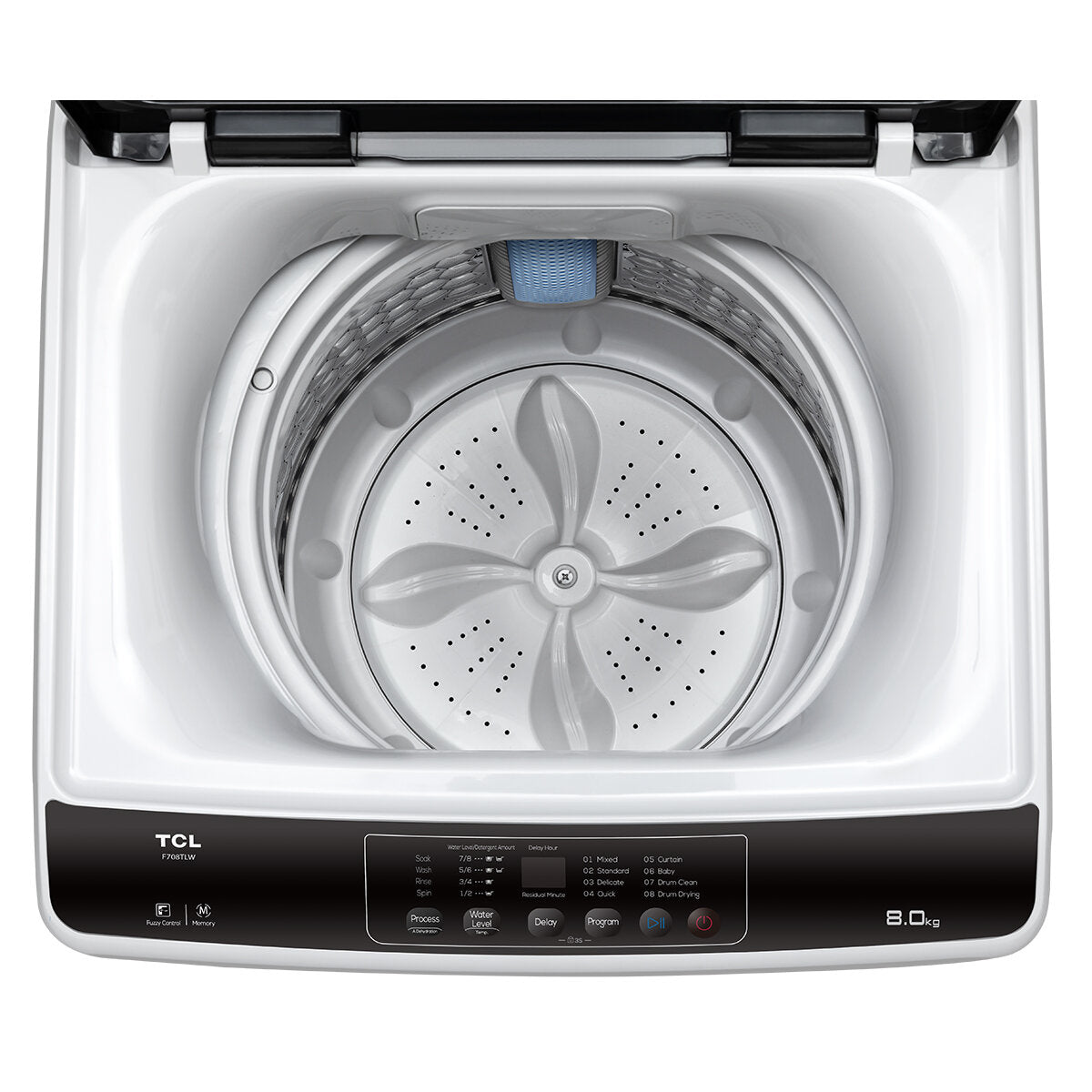 TCL 8kg Top Load Washing Machine F708TLW - Energy Efficient Laundry Washer for Small Homes & Apartments - Perfect for Daily Clothes, Bedding & Baby Items