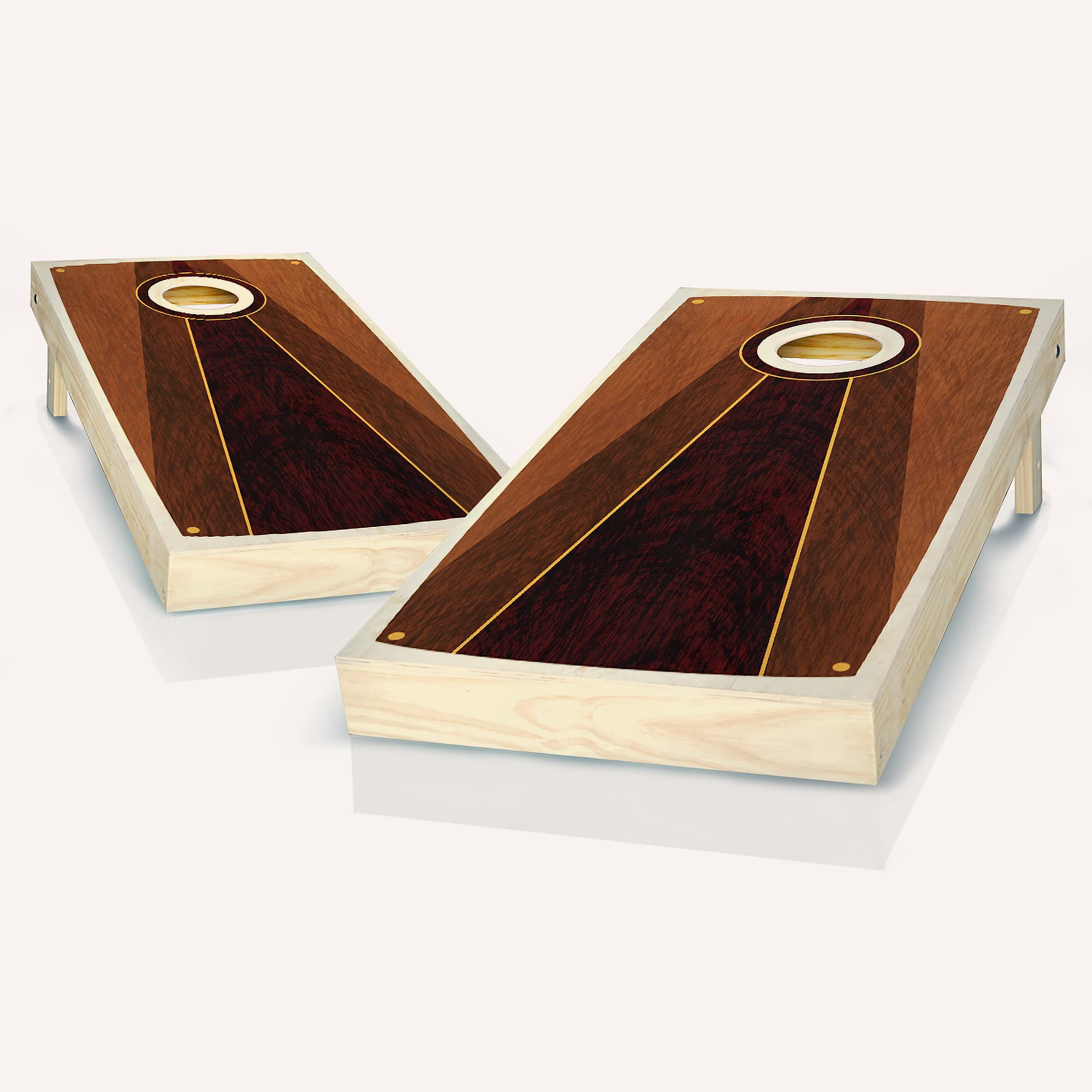 Premium Bennett Pyramid Cornhole Boards Set - 2 Wooden Cornhole Boards & 8 Bean Bags for Outdoor Games, Tailgating, Backyard Parties & BBQs - Complete Cornhole Game Kit for Adults & Kids