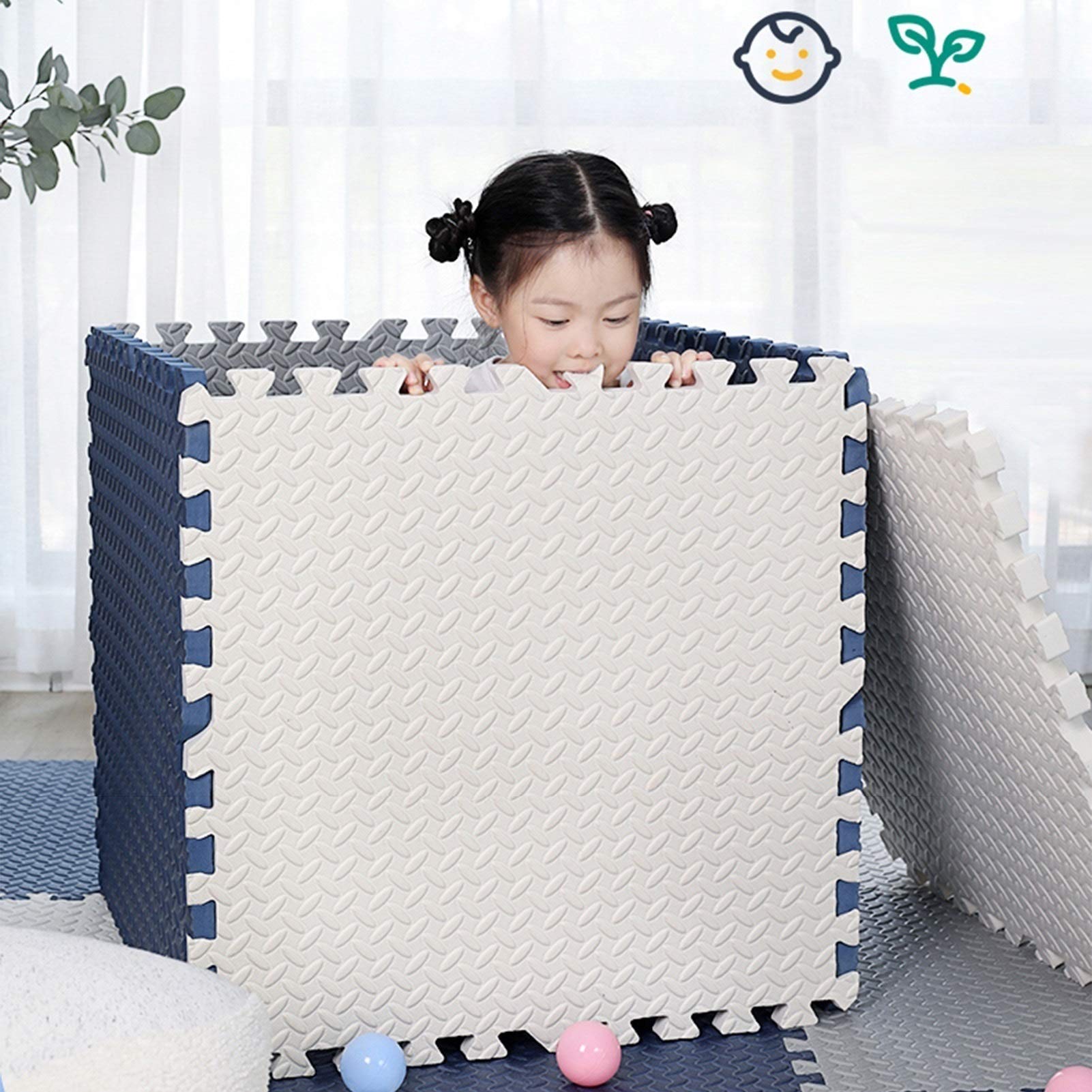 Non-Toxic Foam Puzzle Floor Mat - Extra Thick 2.5cm Interlocking Tiles for Kids Playroom, Gym & Home Exercise - Toddler Safe Cushioned Play Mat (60x60cm, 4-Piece Multicolor Set) - Perfect for Nursery, Daycare, Yoga & Fitness Areas