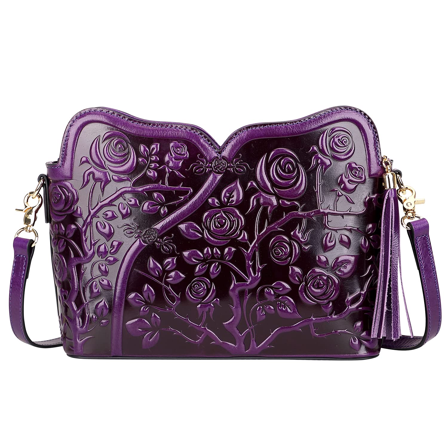 PIJUSHI Designer Leather Handbags for Women - Floral Crossbody Shoulder Bags & Clutch Purse - Perfect for Work, Date Night & Special Occasions