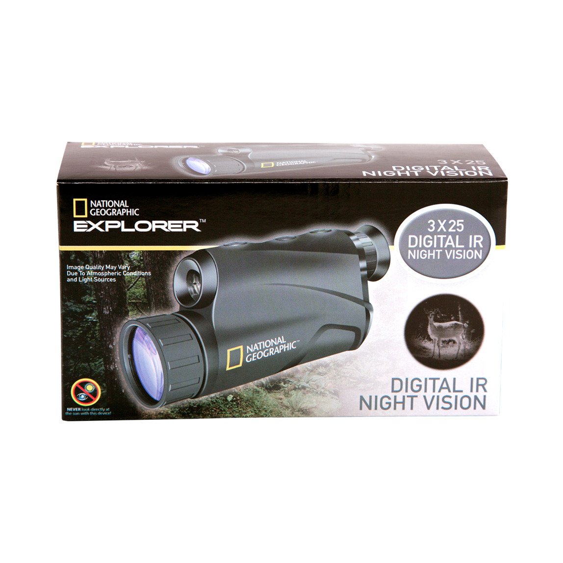 National Geographic 3x25 Night Vision Binoculars for Adults - Compact & Lightweight for Hunting, Camping, Wildlife Observation - High Performance Low Light Vision with 3x Magnification