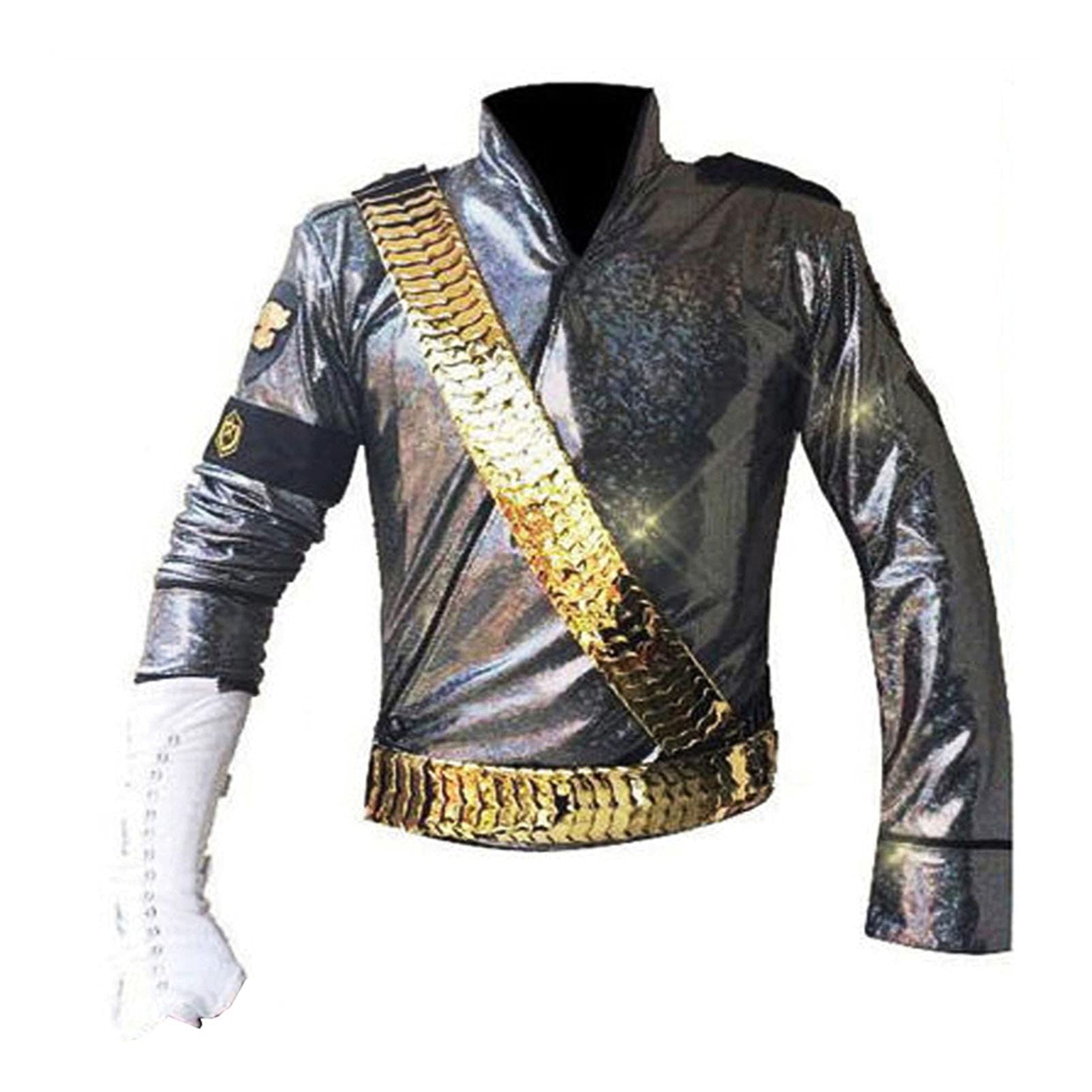 MJ Jacket Belt Set - Premium Performance Gift for Music Fans & Michael Jackson Imitation Show Costume Collection - Perfect for Concerts, Halloween & Cosplay