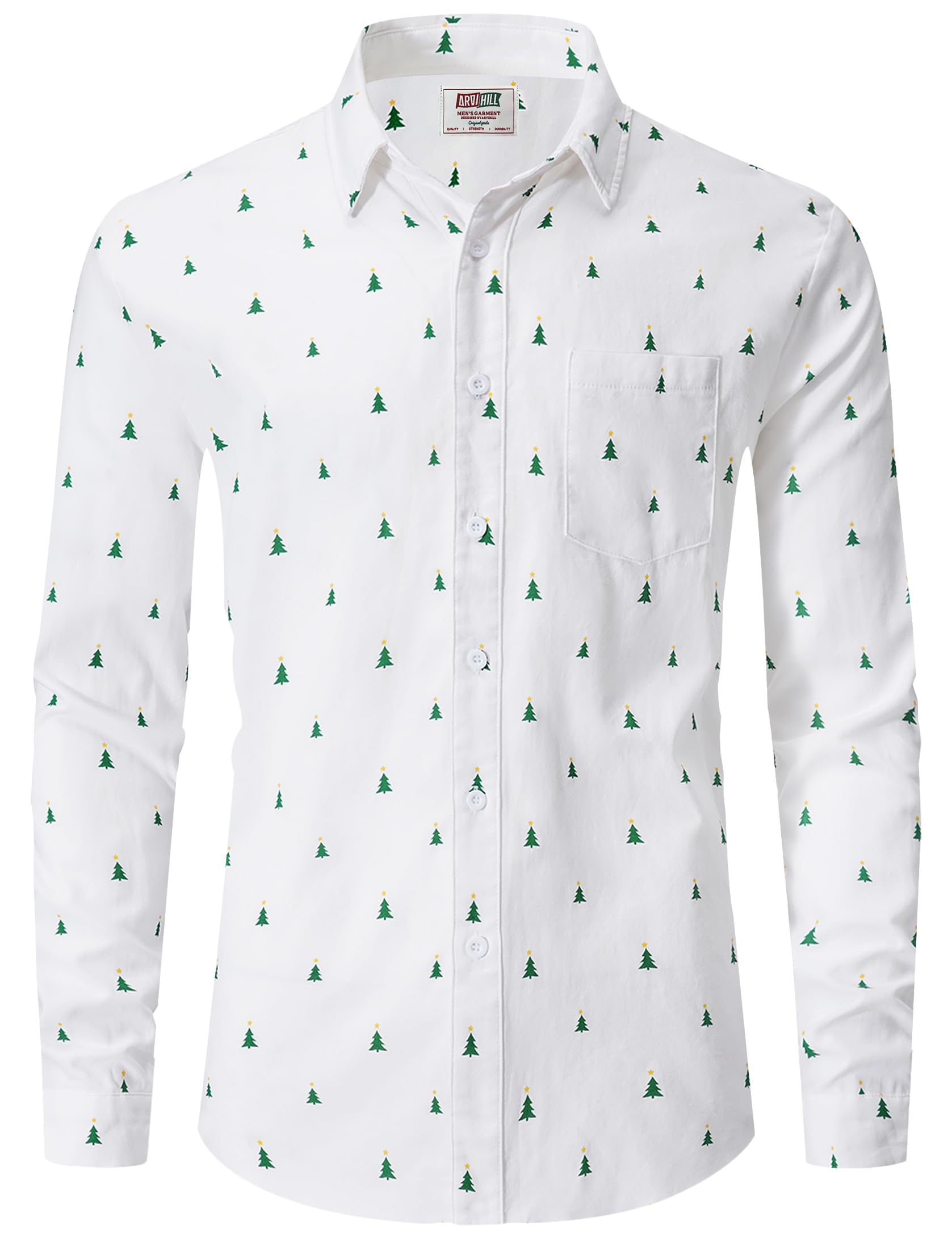Arvilhill Men's Ugly Christmas Shirts - Long Sleeve Holiday Party Wear (S-XXL)