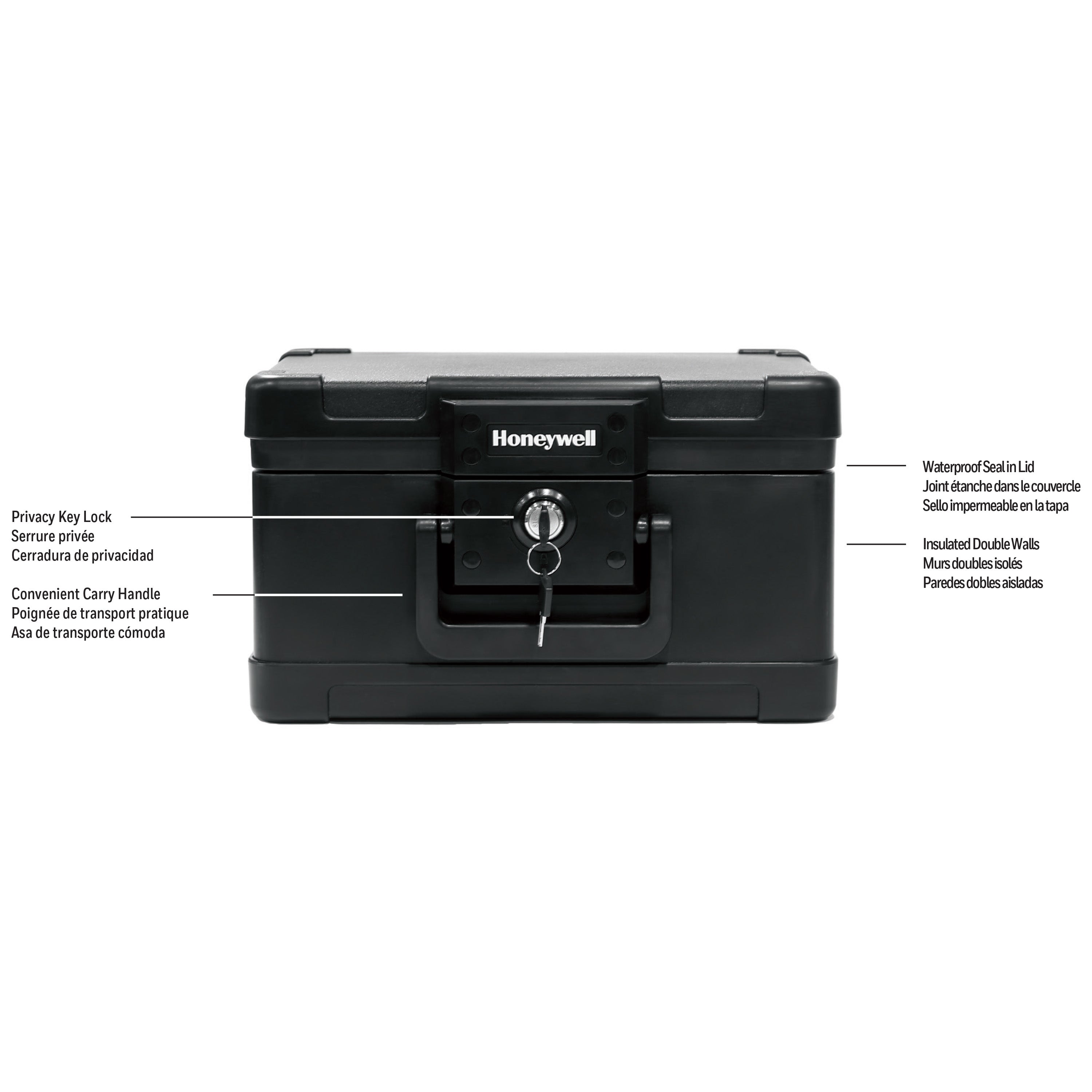 Honeywell 1502 Small 30-Minute Fireproof Waterproof Safe Box with Carry Handle - UL Certified for Home, Office & Document Protection