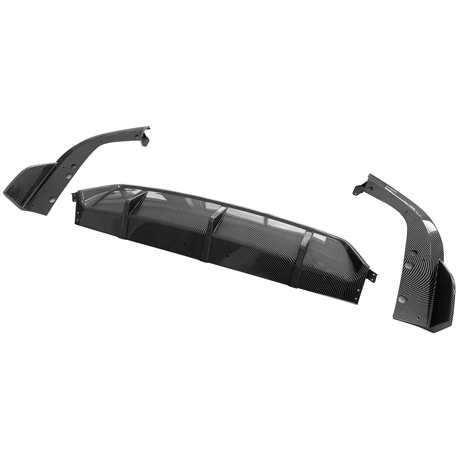 IKON MOTORSPORTS Rear Diffuser for 2019-2025 BMW G05 X5 M Sport - Carbon Fiber Print ABS & PP Bumper Lip Body Kit Replacement | Enhances Aerodynamics & Sporty Look for X5 M Models