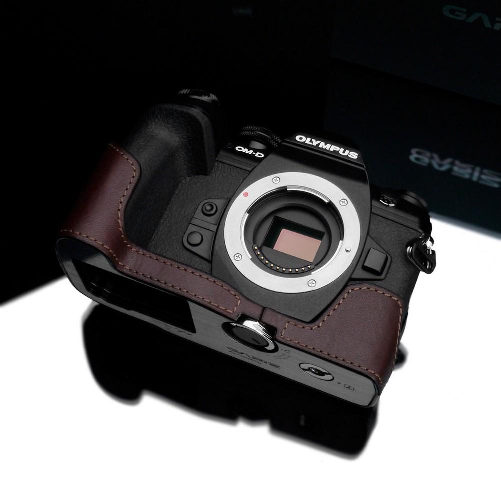 Genuine Leather Half Case for Olympus OM-D E-M1 Mark III (EM1 III) - Premium Brown Leather Camera Cover | Durable Protection & Stylish Design for Travel & Outdoor Photography