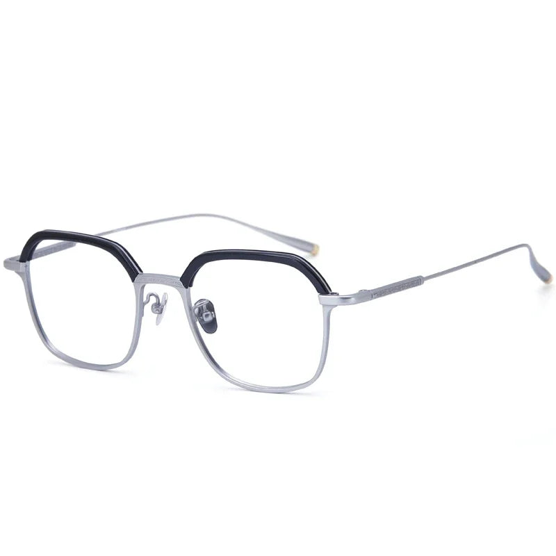 Aror Unisex Full Rim Square Titanium Acetate Eyeglasses - Lightweight Durable Frames for Men & Women (495051) | Perfect for Reading, Work & Everyday Use
