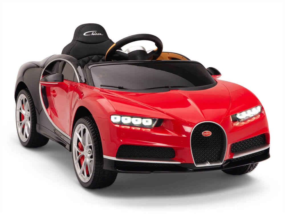 Bugatti Chiron 12V Kids Electric Ride-On Car with Parent Remote Control - Red & Black - Perfect for Outdoor Play & Birthday Gifts