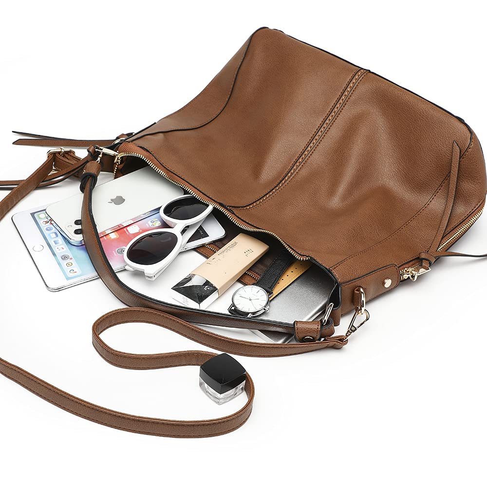 Stylish Vegan Leather Hobo Shoulder Bags for Women - Fashionable Tote & Satchel Handbags for Work, Travel & Everyday Use