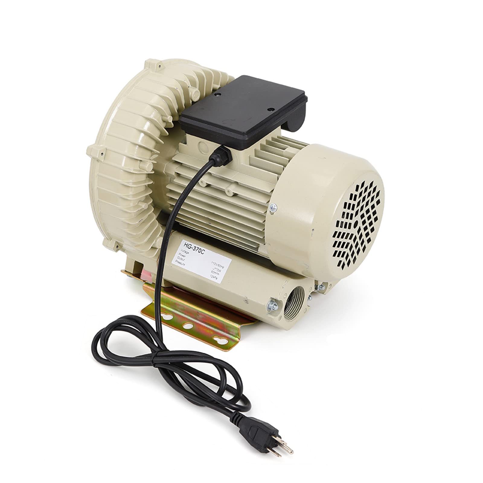370W High Pressure Commercial Aquarium Air Pump - Industrial Aquaculture Pond Fish Tank Vortex Blower, 60m³/h Electric Air Pump for Fish Farming, Hydroponics & Oxygenation Systems | Perfect for Large Aquariums, Koi Ponds & Water Gardens
