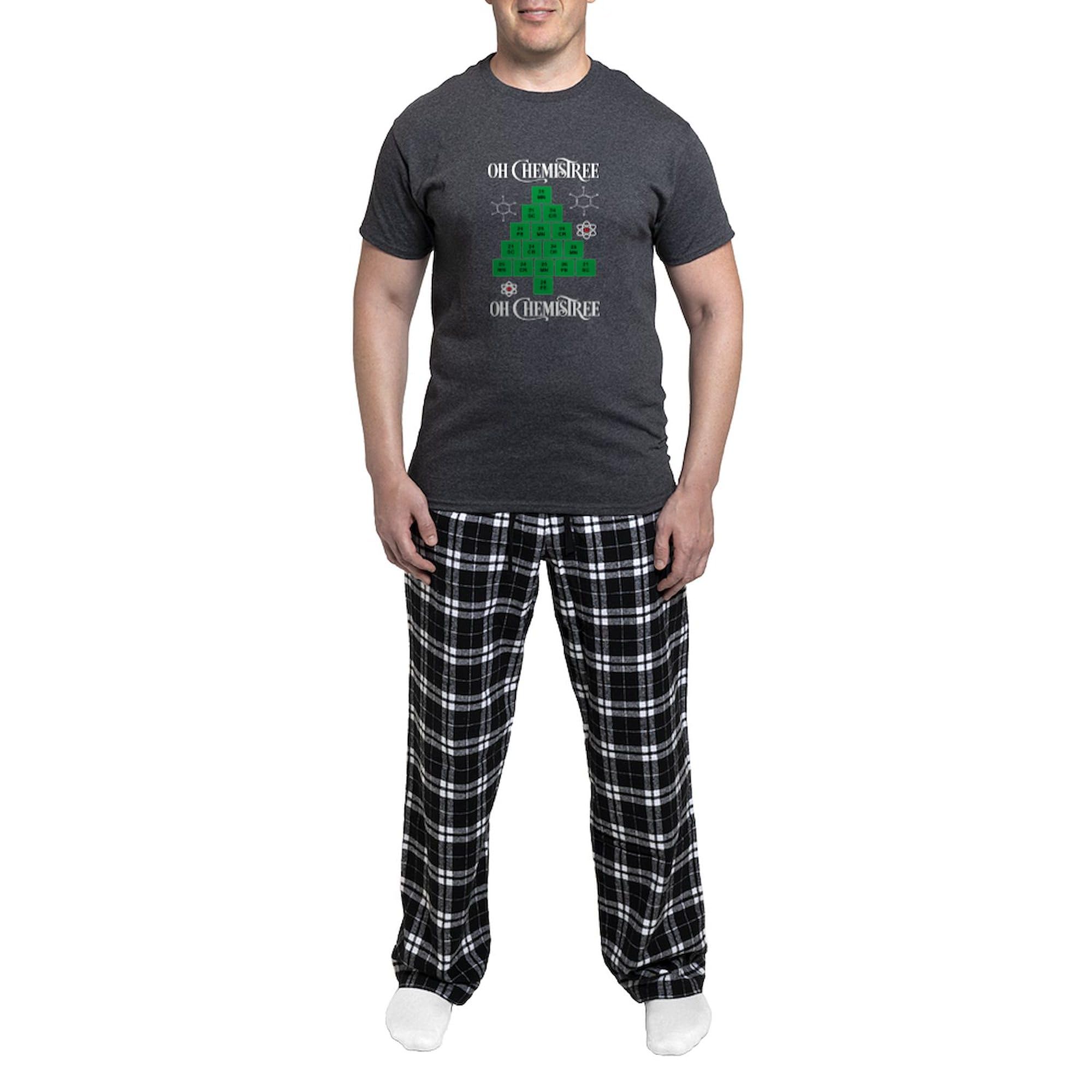 Chemistree Men's Charcoal Pajama Set - Funny Science Christmas Pajamas for Men - Cozy Holiday Sleepwear for Christmas Parties & Family Gatherings