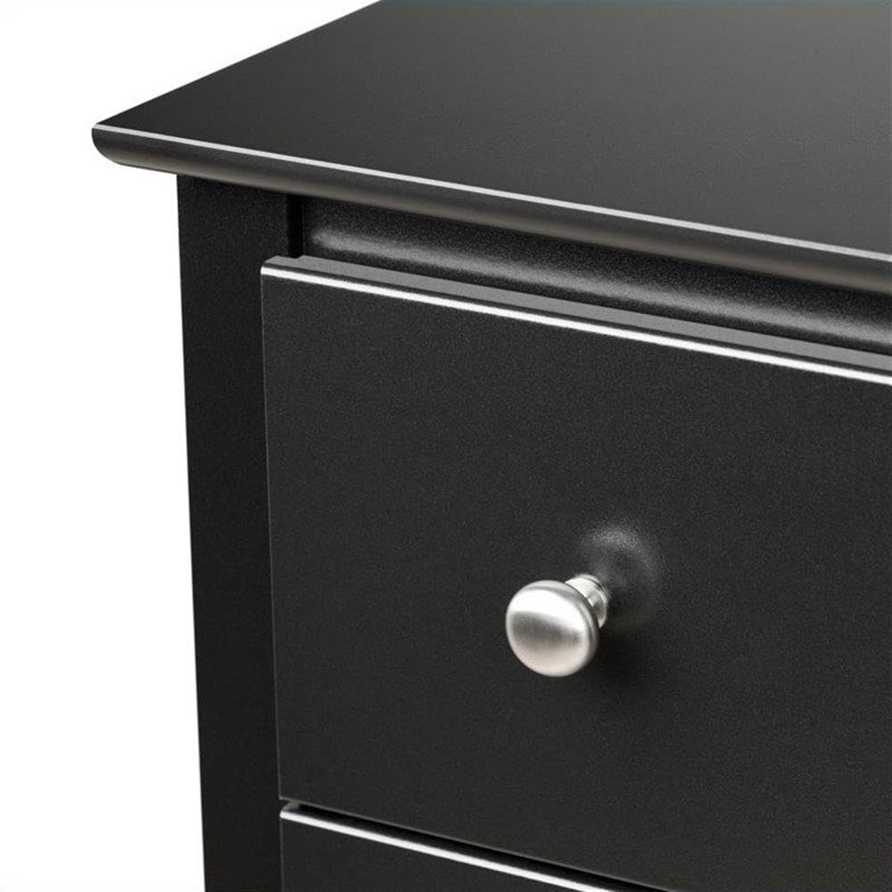 Black 2-Drawer Nightstand Set of 2 - Modern Bedside Tables with Storage for Bedroom, Living Room & Office