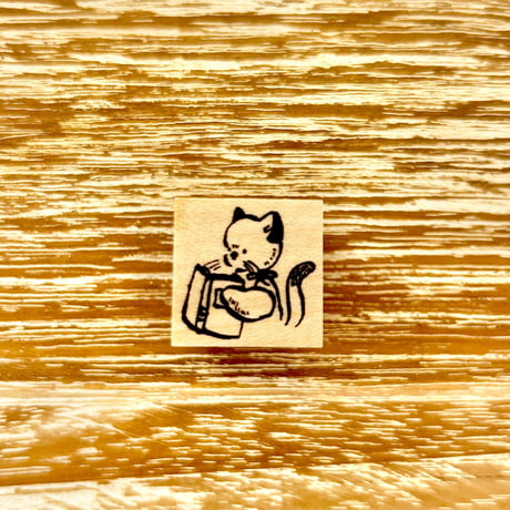 Krimgen Wooden Rubber Stamp - Cat with Book Design for Scrapbooking, Card Making & DIY Crafts | Handmade Stamps for Paper Crafting, Journaling & Personalized Gifts