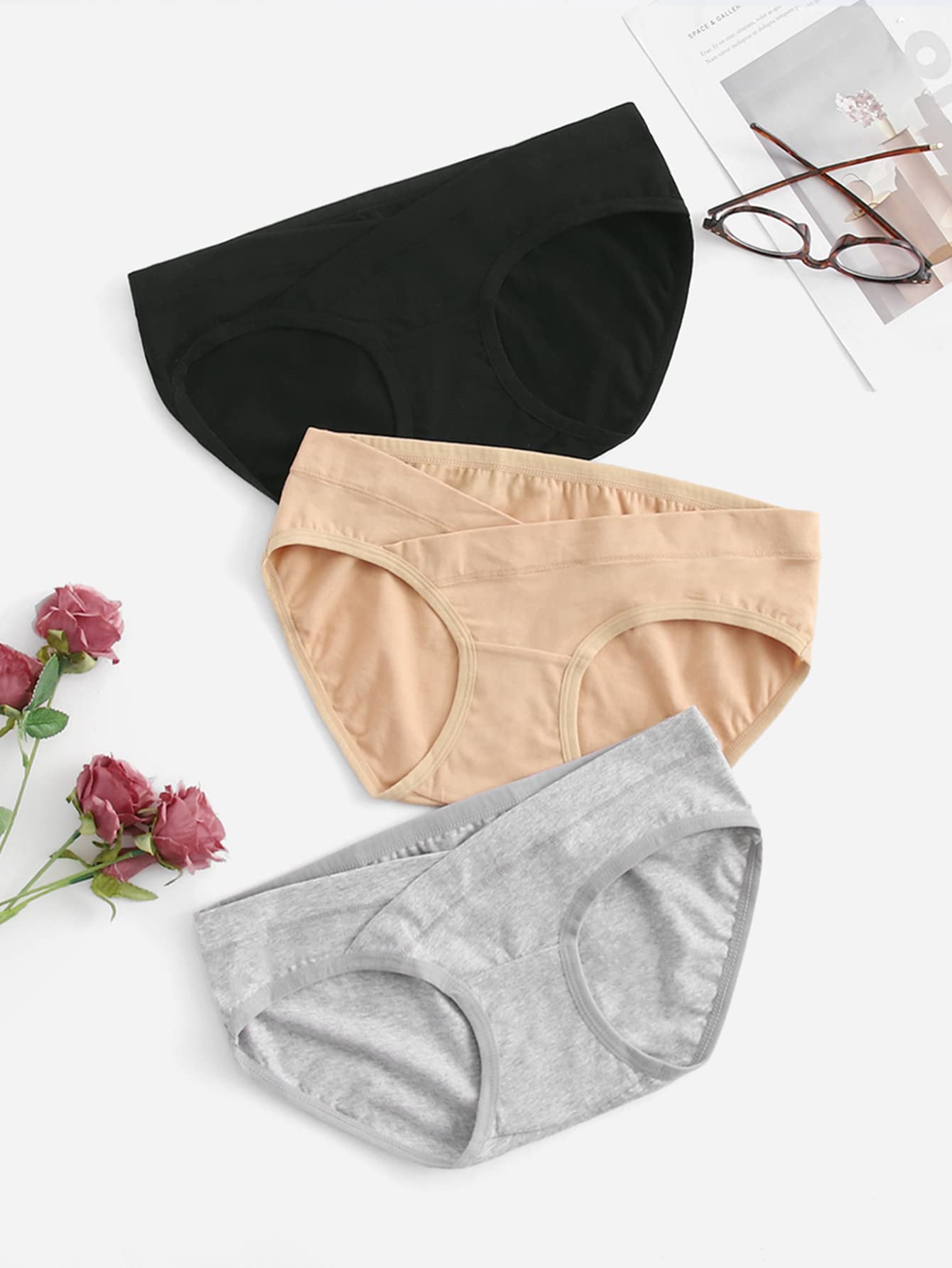 Verdusa Women's Maternity Seamless Underwear Pregnancy Briefs Under The Bump 5 Pack - Soft Comfortable Panties for Pregnant Women - Perfect for Everyday Wear, Sleeping & Postpartum Recovery