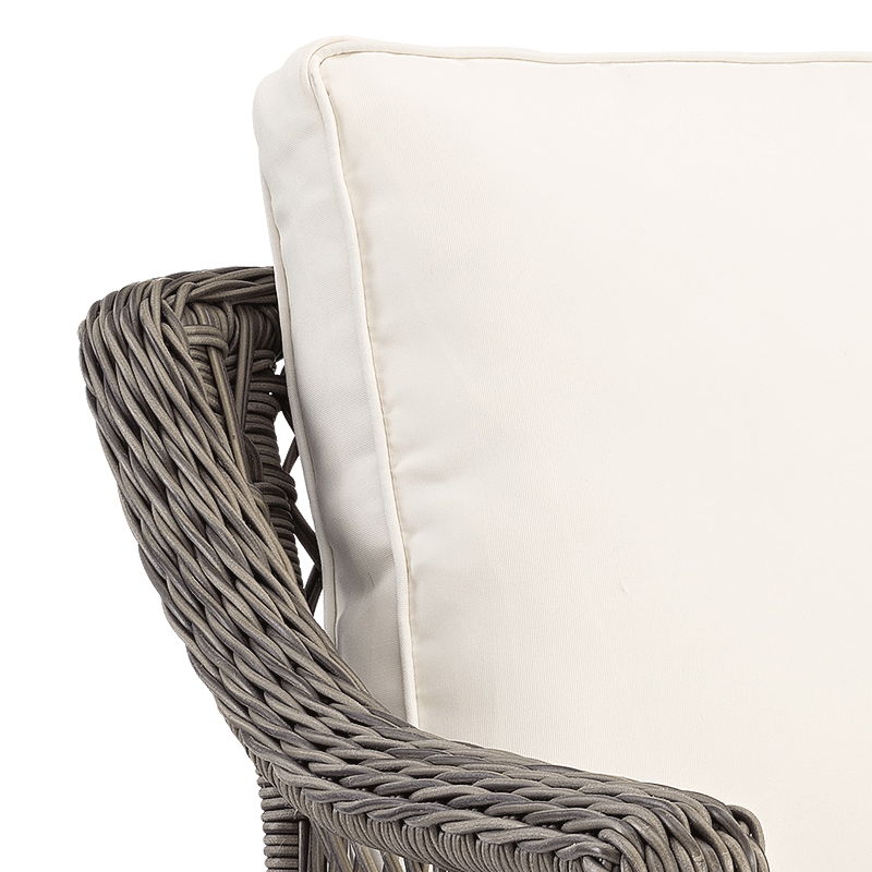 Artwood Marbella Outdoor Armchair - Waterproof Wicker Patio Chair with Cushion, Modern Garden Lounge Furniture for Poolside, Deck, or Backyard Relaxation