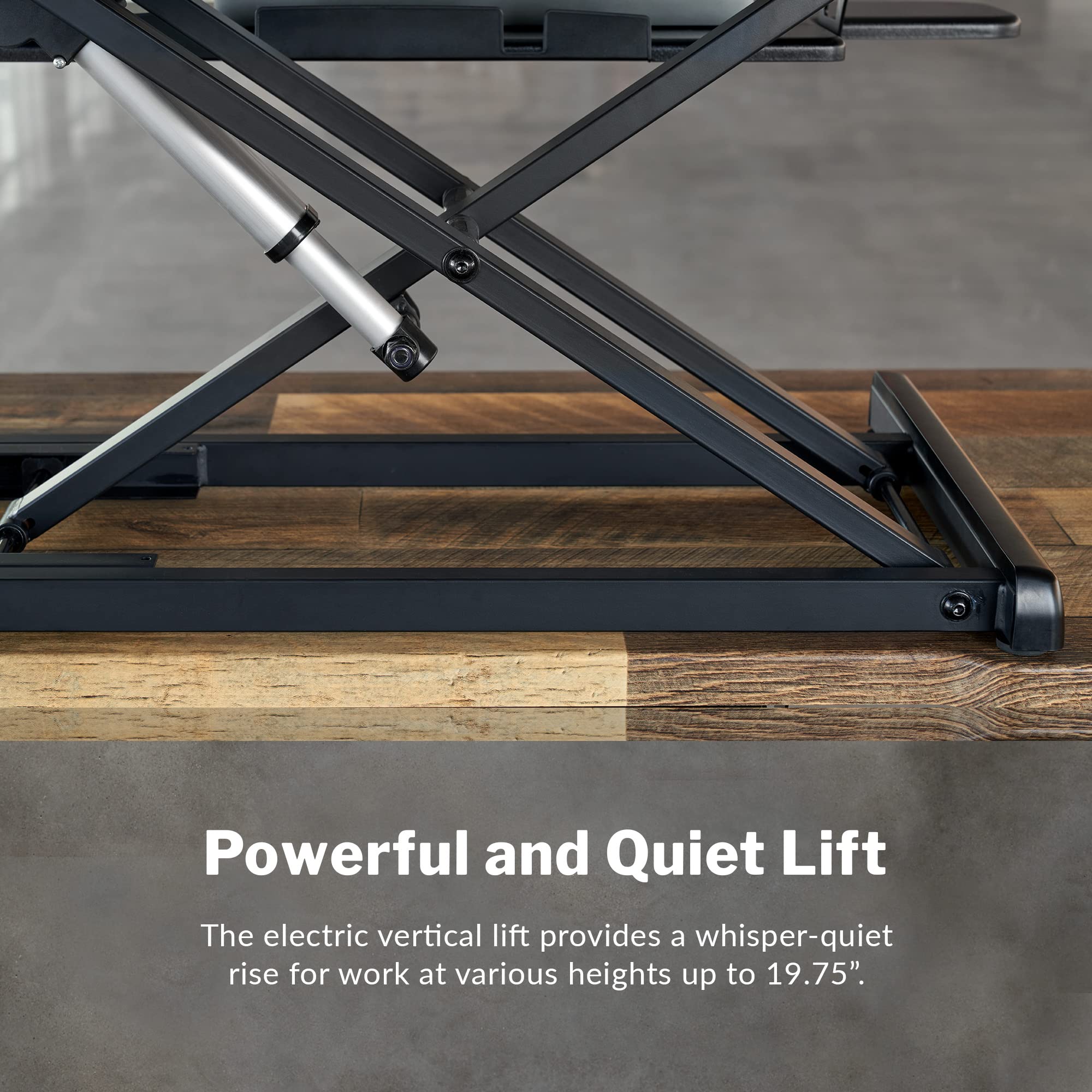 Vari Electric Standing Desk Converter - Height Adjustable Dual Monitor Workstation for Home Office | Black | Ergonomic Sit-Stand Desk Riser for Computer, Laptop & Workspace Productivity