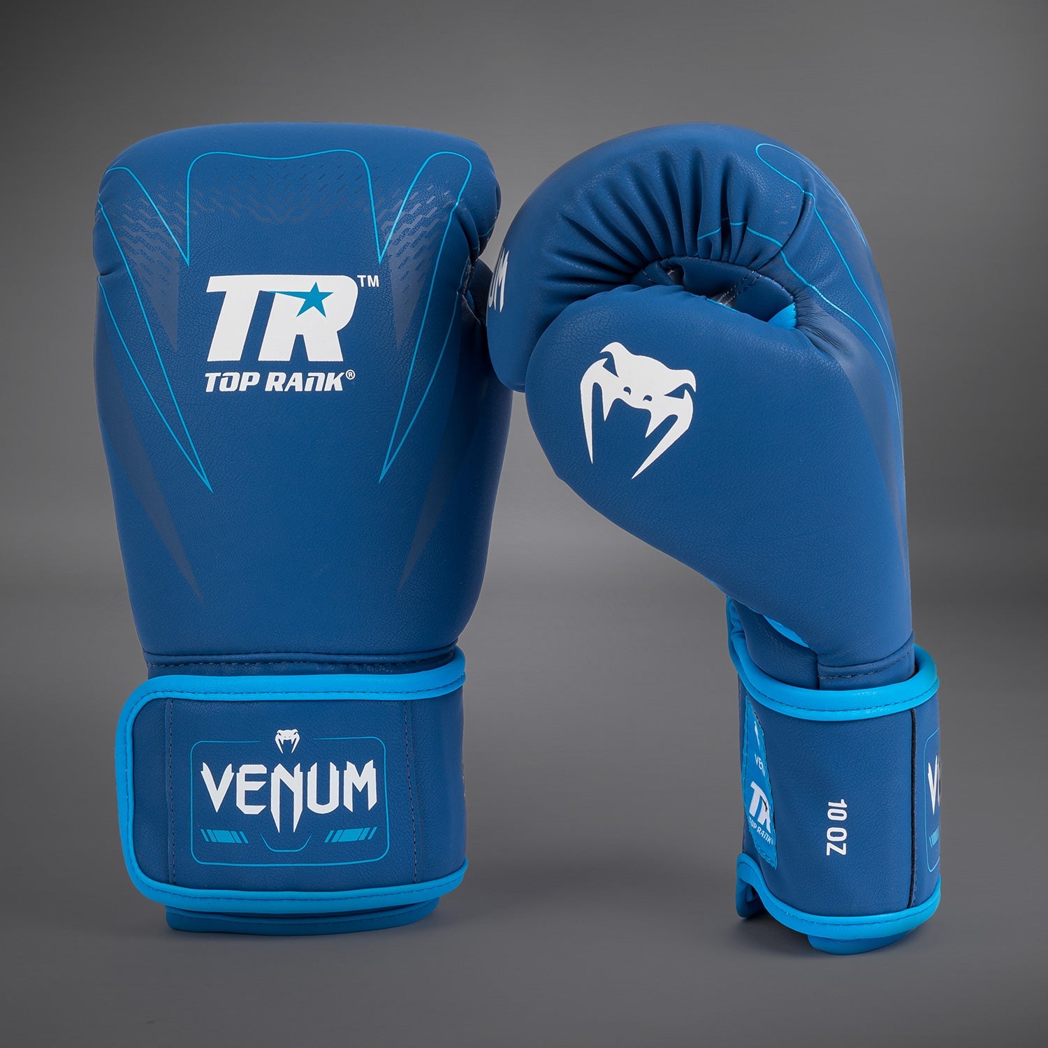 Venum x Top Rank Original Impact Boxing Gloves - Navy Blue Training Gloves for Boxing, MMA & Fitness - Premium Leather Punching Gloves for Men & Women