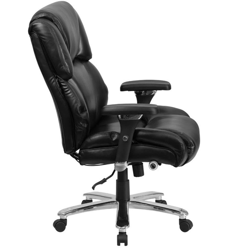 UrbanPro Contemporary Faux Leather Big and Tall Swivel Office Chair - Ergonomic Executive Desk Chair with Adjustable Height & Lumbar Support - Perfect for Home Office, Gaming & Workspace (Black)