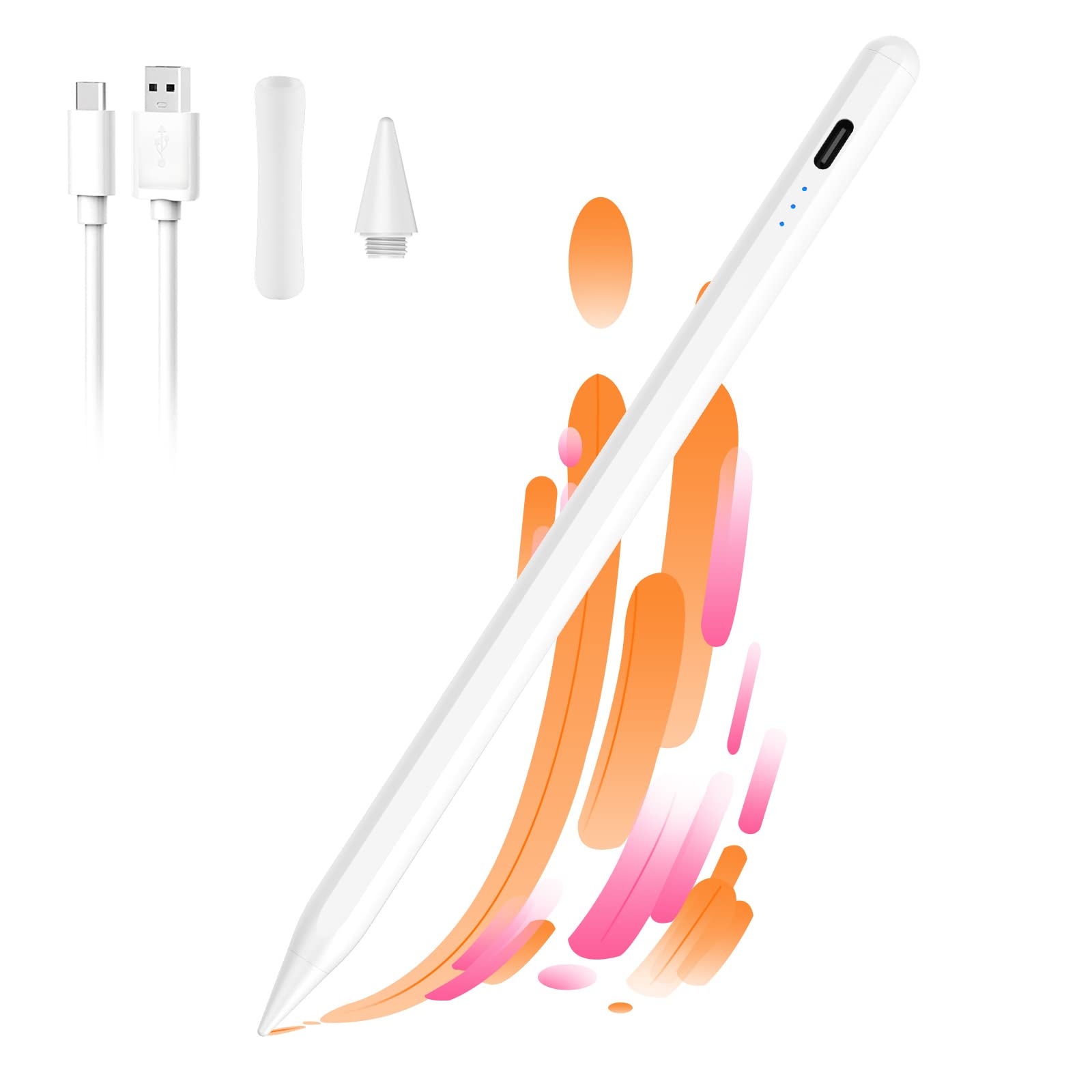 Cimetech Stylus Pen for iPad Pro/Air/Mini (2018-2024) - Tilt & Pressure Sensitive with Palm Rejection, Magnetic Design - Perfect for Drawing, Note Taking & Digital Art on Apple Pencil Compatible iPads