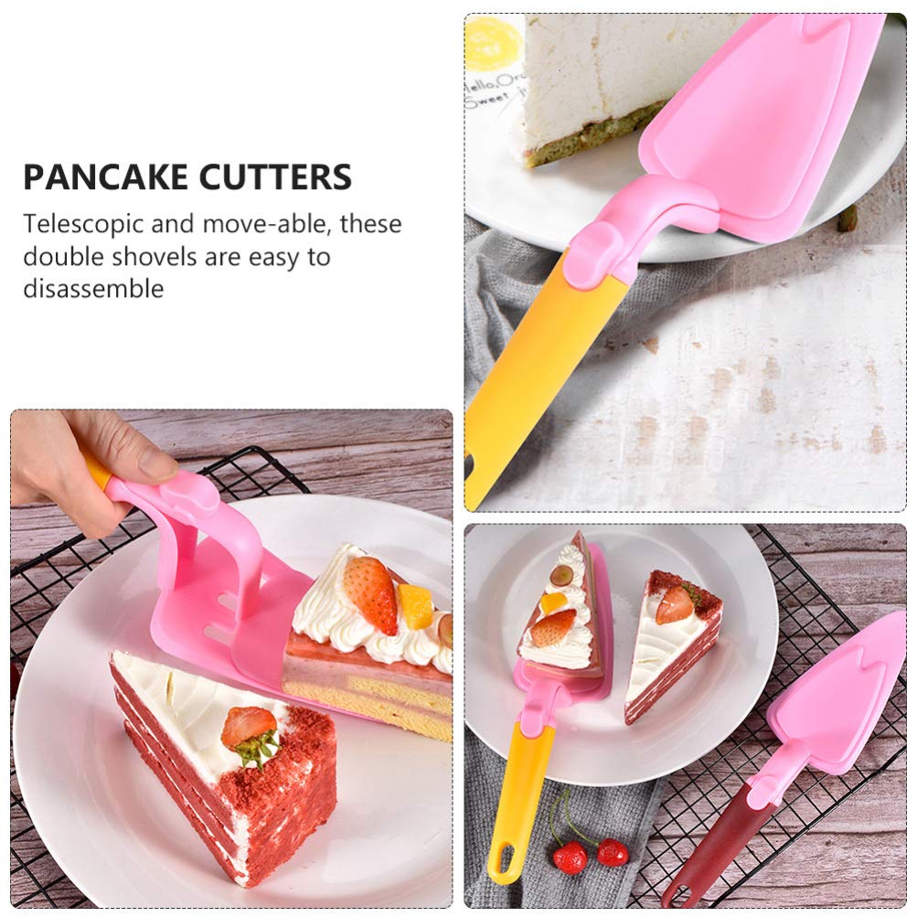 Hemoton 2-Pack Stainless Steel Cake Spatula & Pancake Turner Set - Detachable Telescopic Design for Baking, Cooking, Pizza Cutting - Perfect for Home Kitchen, Restaurants, and Bakeries