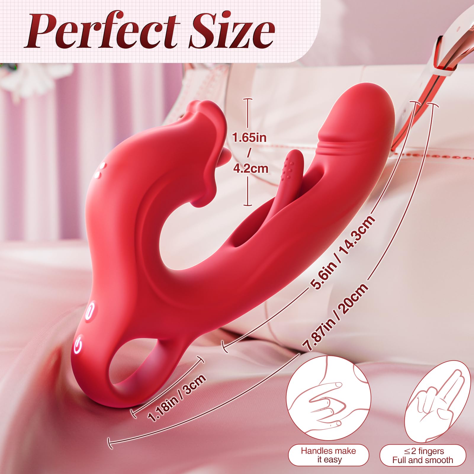 7-in-1 Rose Thrusting Vibrator - G Spot & Clitoral Stimulator with Flapping, Vibrating, Licking & Sucking Modes | Rechargeable Adult Sex Toy for Women & Couples | Perfect for Solo Play, Foreplay & Intimate Moments