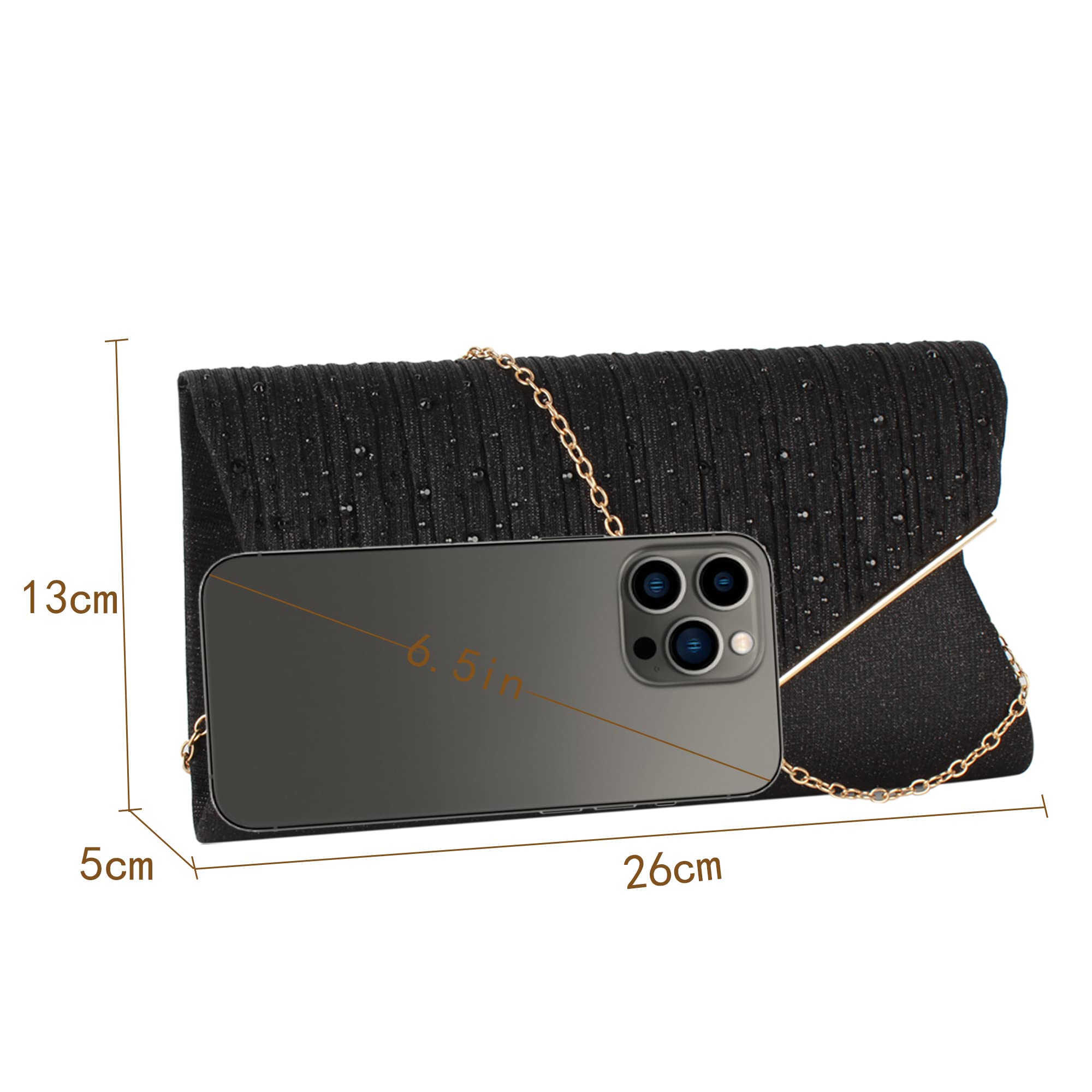 **Aisi Rhinestone Studded Women's Clutch Purse - Elegant Flap Envelope Handbag with Chain Strap for Party, Prom & Evening Events**    *(Perfect for Weddings, Cocktail Parties, Date Nights & Special Occasions)*
