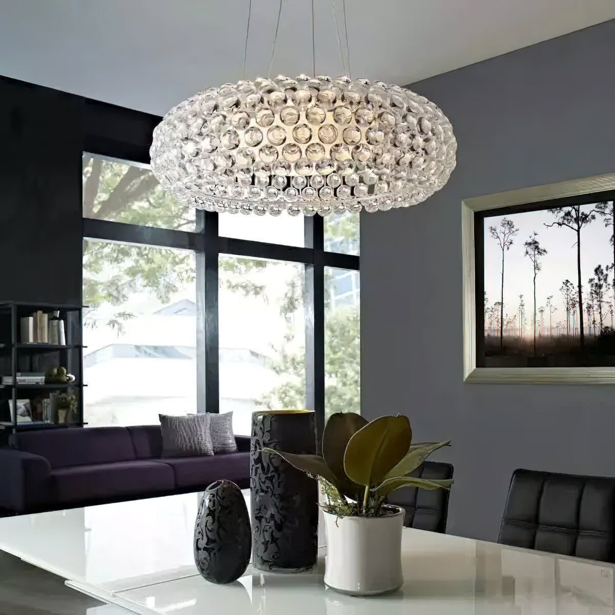 Elegant Caboche Pendant Light - Modern Glass Ceiling Lamp for Dining Room, Kitchen Island & Bedroom Decor