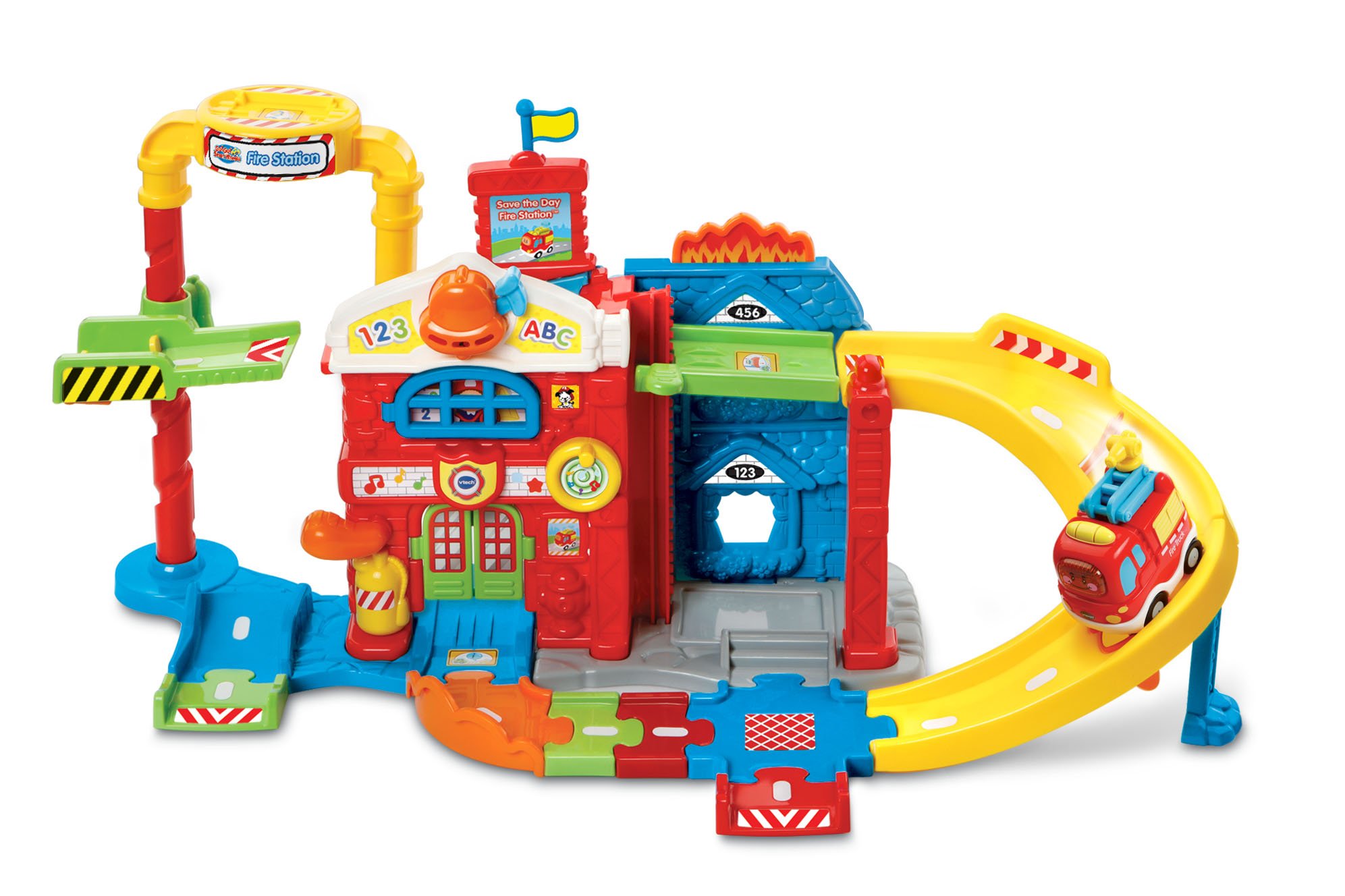 VTech Go! Go! Smart Wheels Save The Day Fire Station Playset - Interactive Learning Toy for Toddlers & Kids Ages 1-5 Years - Educational Fire Truck Toy with Lights & Sounds - Perfect for Pretend Play & Early Childhood Development
