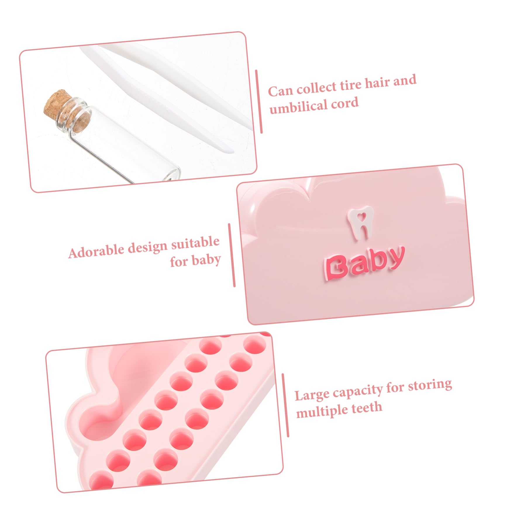 Cabilock 2-Piece Baby Tooth Keepsake Box Set - Portable Tooth Storage Container for Boys & Girls - Newborn Tooth Collection Holder - Durable Plastic Tooth Fairy Box for First Lost Teeth & Milestone Memories (Perfect for Baby Showers, Christenings & Childhood Memorabilia)