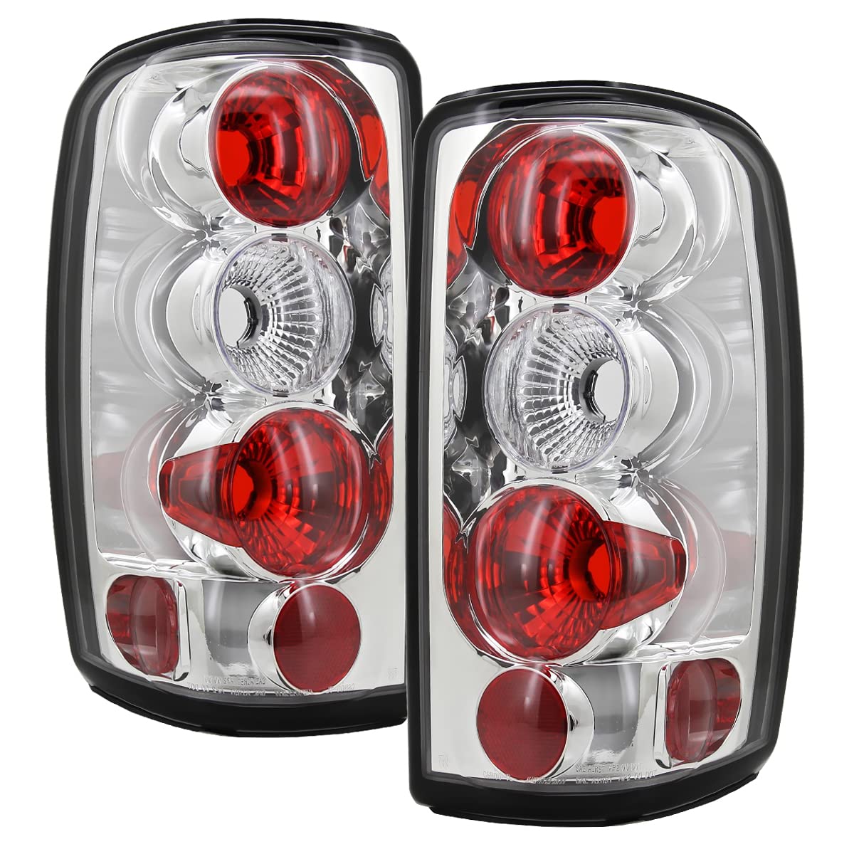 00-06 GMC Chevy Tahoe Suburban Yukon Denali Replacement Tail Lights - Chrome Rear Brake Lamps for Improved Visibility & Style | Perfect for Night Driving & Vehicle Customization