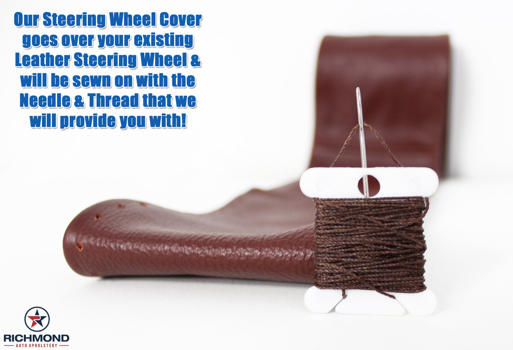 2008 Ford F250 F350 King Ranch Leather Steering Wheel Cover for Trucks