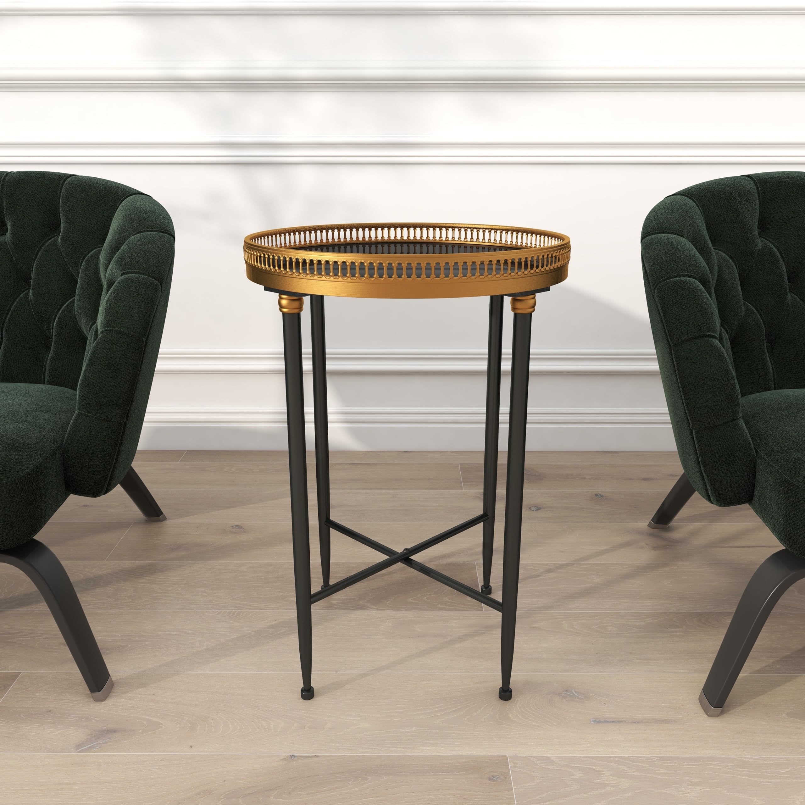 Deco 79 Modern Black Metal Side Table with Tray Top - 18