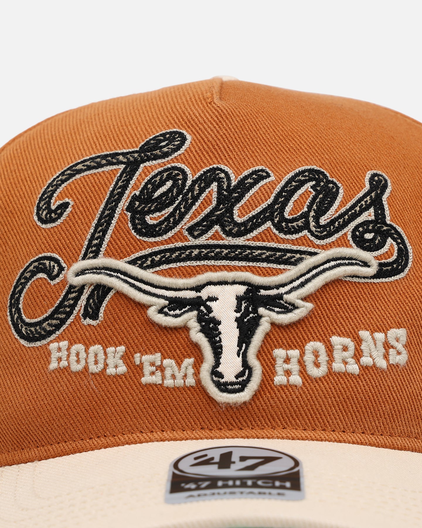47 Brand Texas Longhorns NCAA Trophy Case Premium Hitch Snapback Cap - Burnt Orange Adjustable Hat for College Football Fans & Sports Enthusiasts - Perfect for Game Day, Tailgating and Fan Collections
