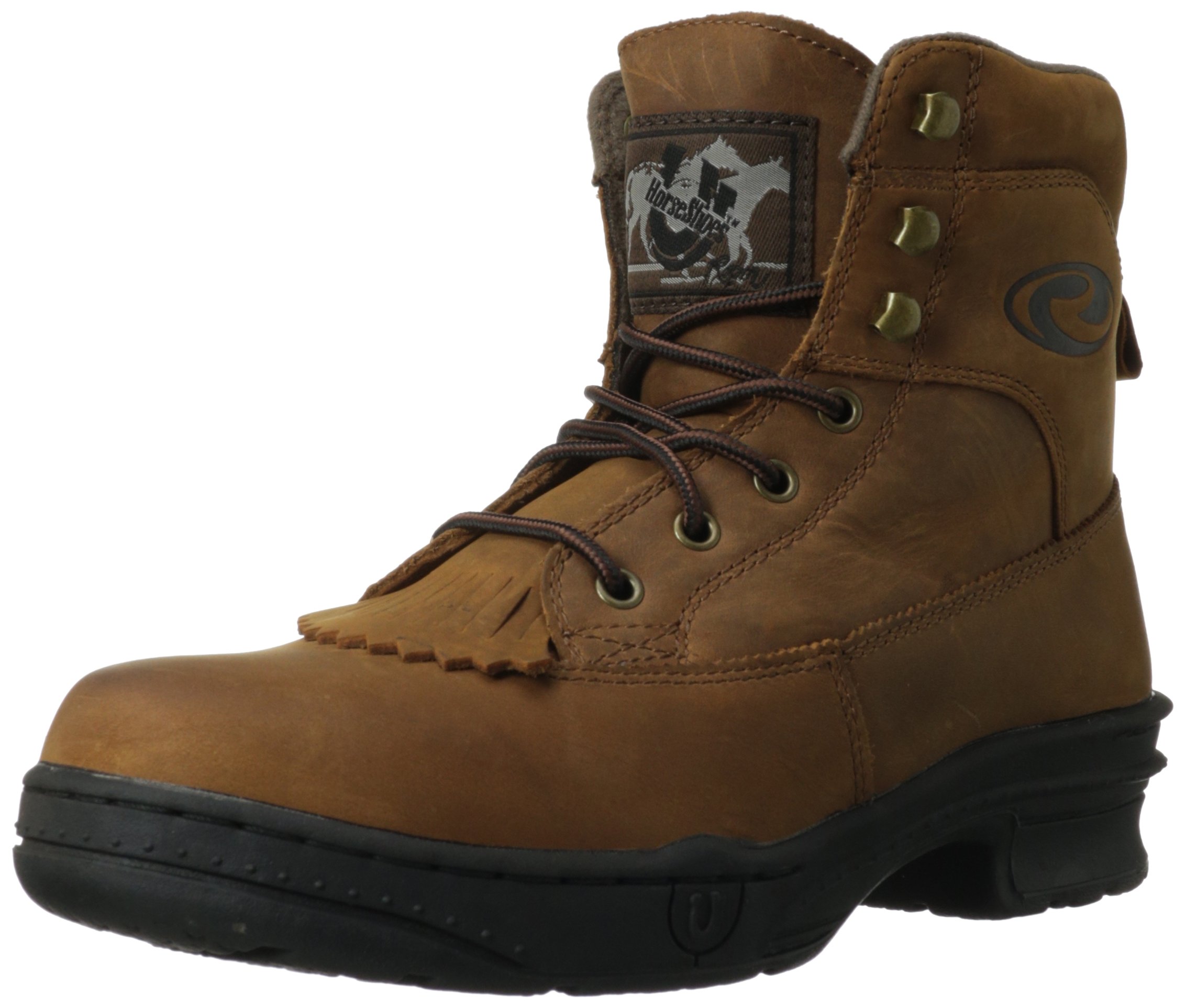 Roper Men's Cross Rider Boots - Durable Leather Work Boots for Men, Comfortable & Slip-Resistant - Perfect for Construction, Farming & Outdoor Work