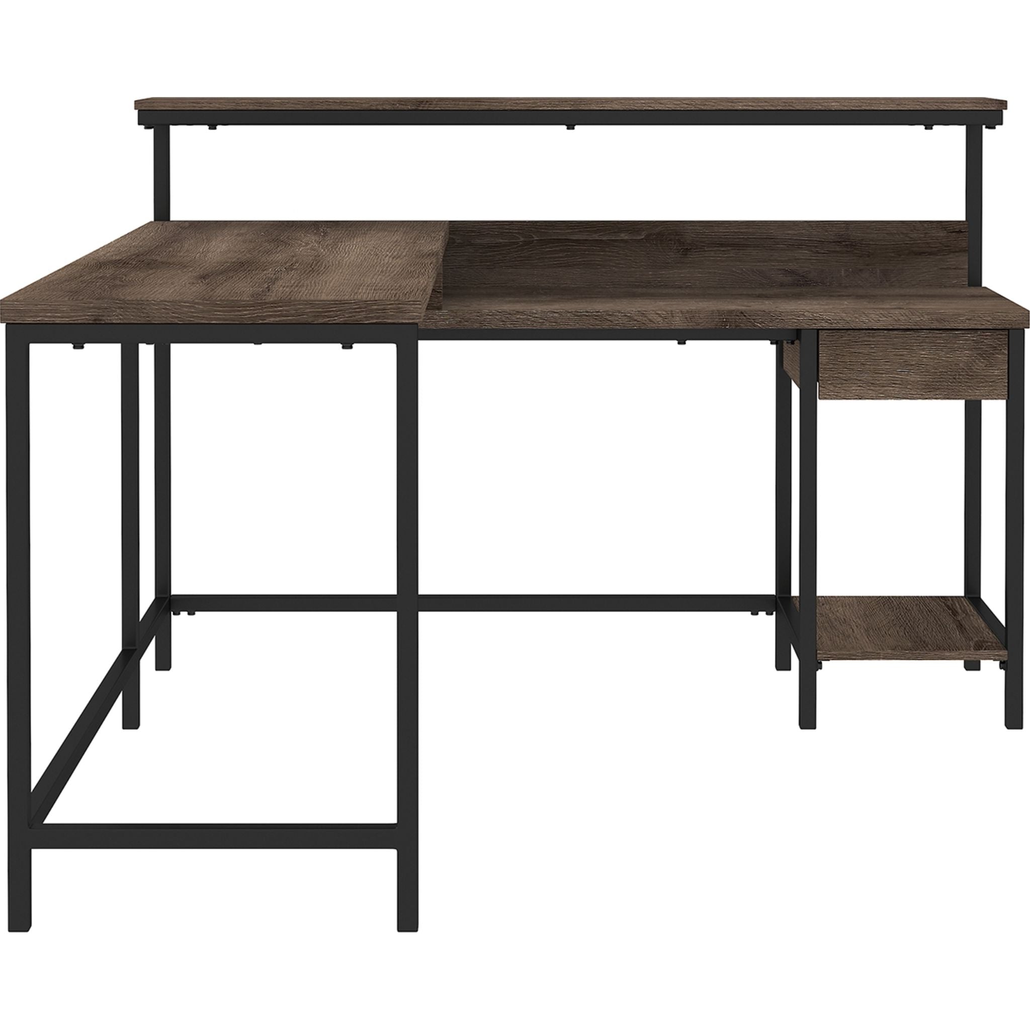 Arlenbry L-Shaped Desk with Storage, Gray Home Office Desk - Perfect for Small Spaces, Gaming & Workstation Setup