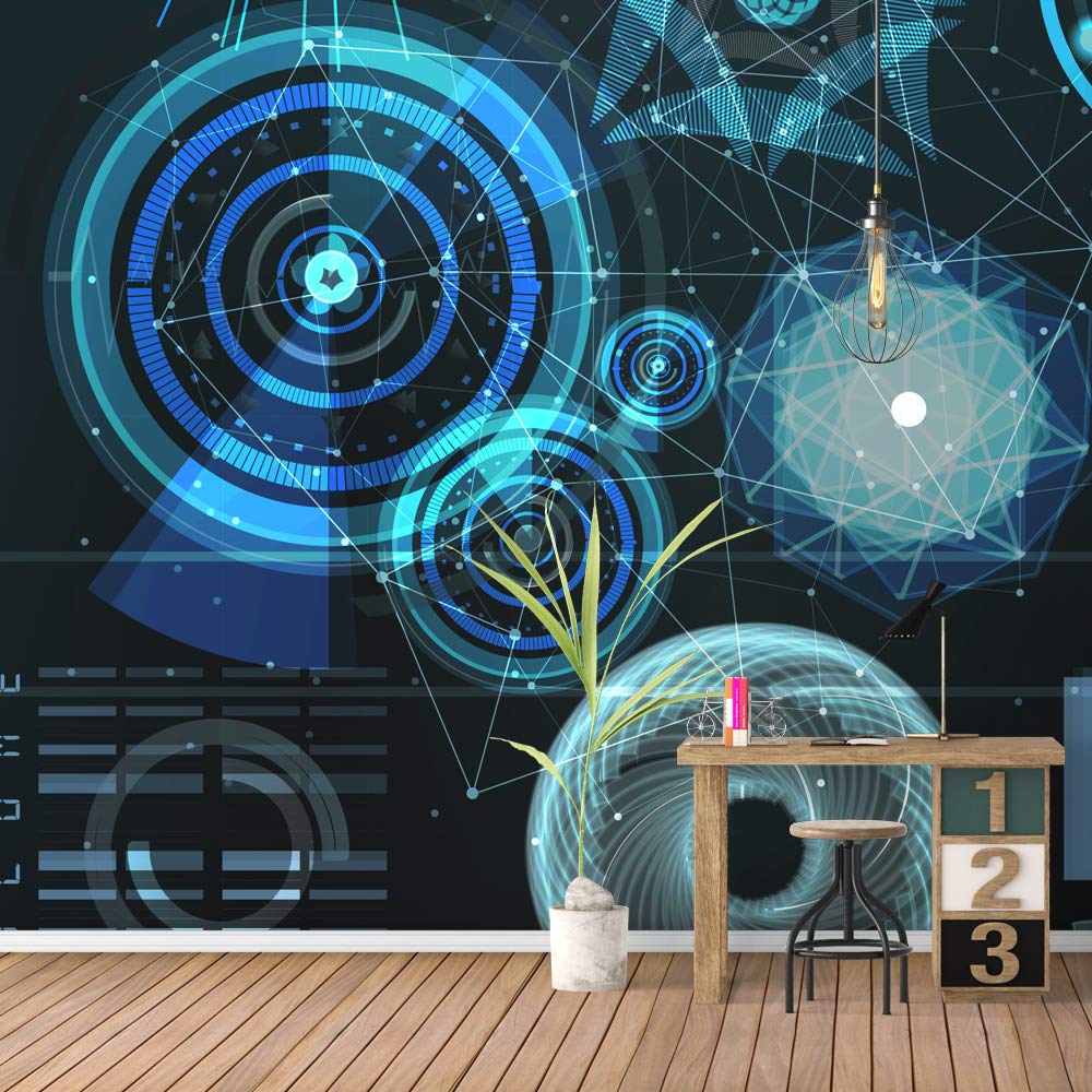 Scientific Mechanical Feeling Removable Wallpaper - Peel and Stick Wall Murals for Bedroom (66x96 inches) - Perfect for Home Office, Kids Room & Modern Interior Decor