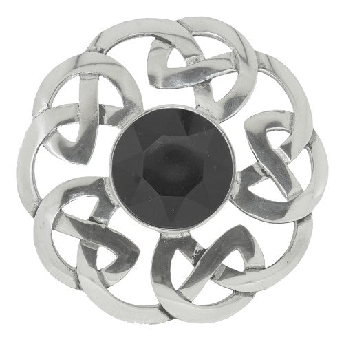 Polished Celtic Interlace Plaid Brooch 248 - Vintage Scottish Clan Pin for Tartan Shawls, Kilts & Jackets - Perfect for Weddings, Renaissance Fairs & Celtic Heritage Events