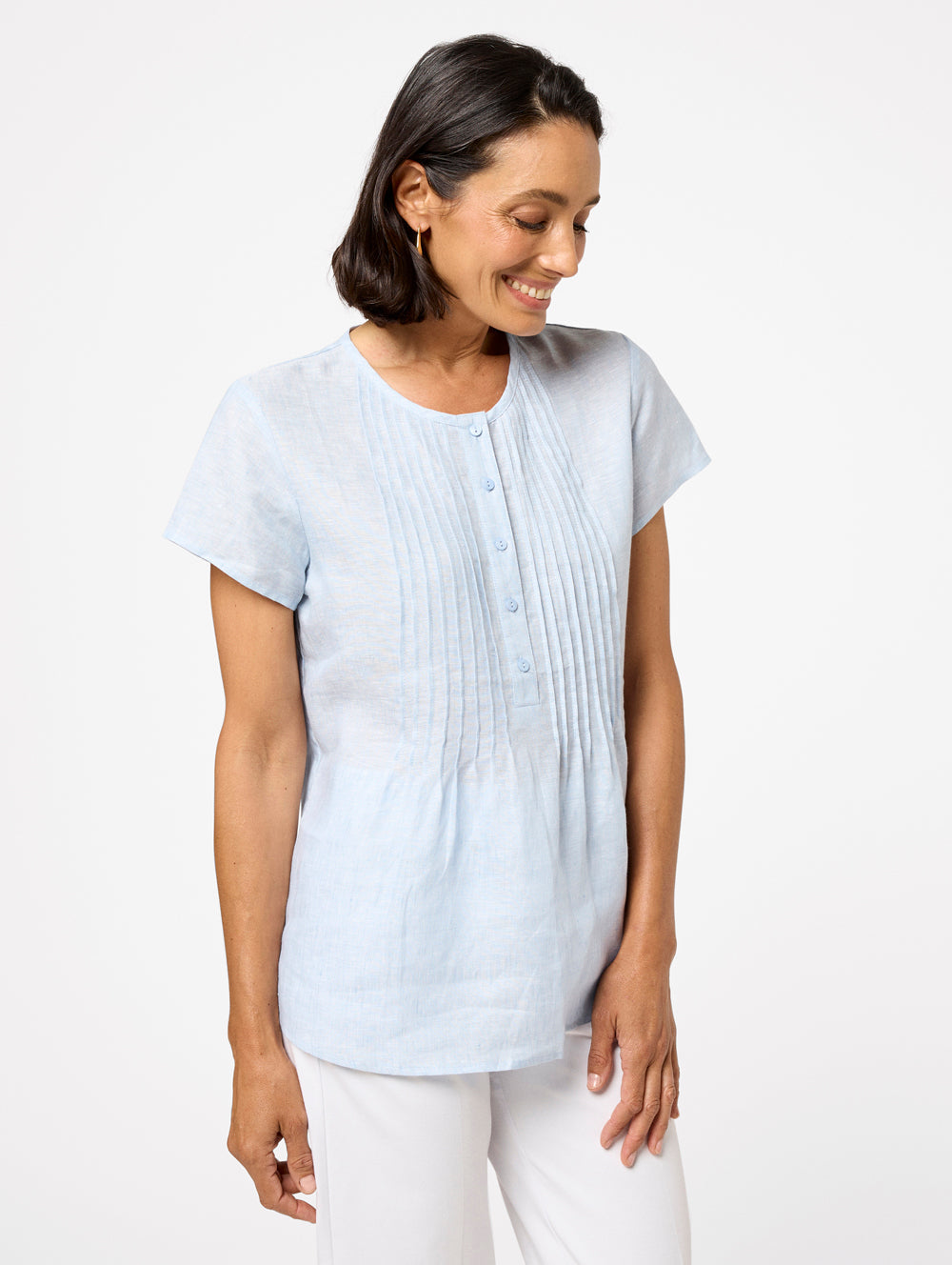 Stylish Niya Short Sleeve Blouse for Women - Trendy Casual Tops for Summer & Office Wear - Perfect for Everyday Outfits, Work, and Social Events