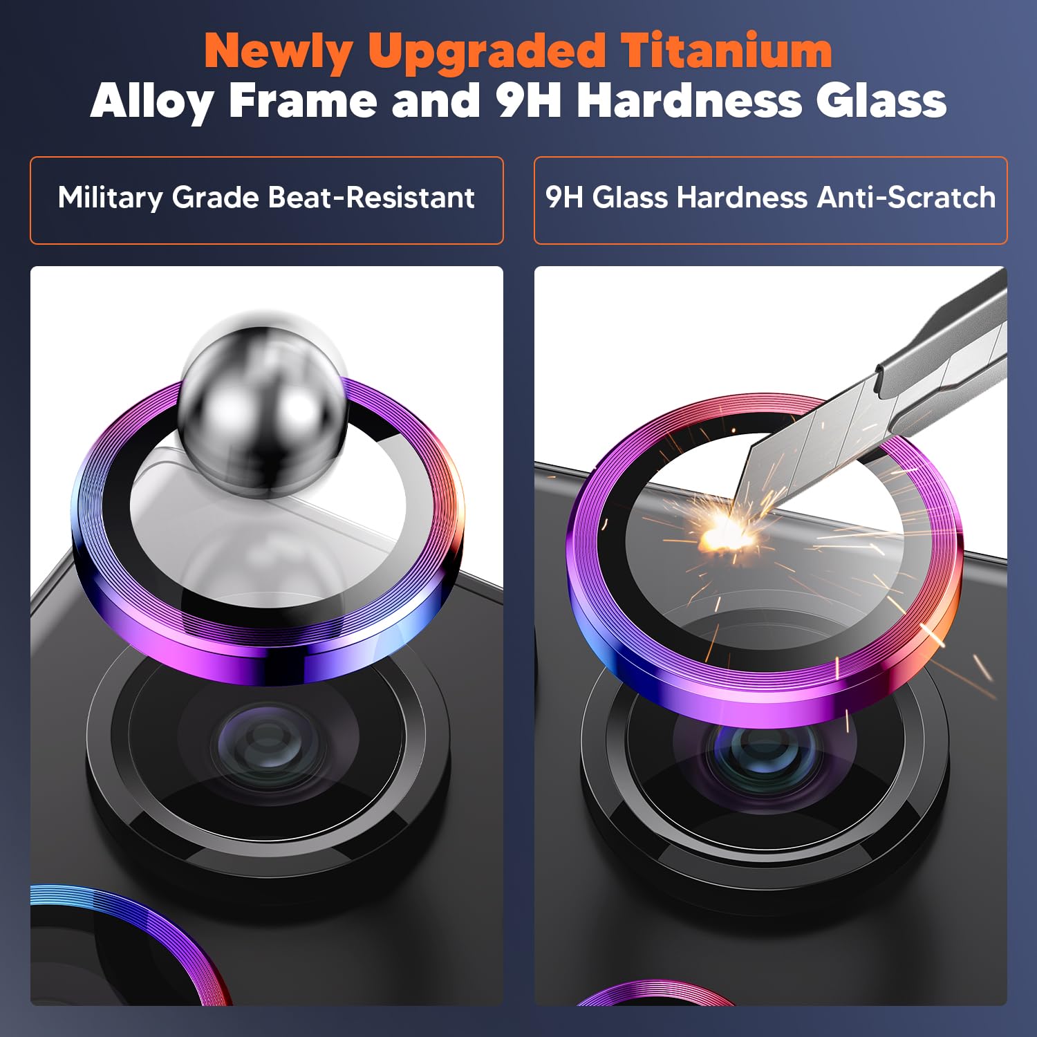 Hoerrye Camera Lens Protector for Samsung Galaxy S24 Ultra - Case-Friendly 9H Tempered Glass, Ultra HD Clarity, Anti-Scratch & Military-Grade Drop Protection (Space Titanium) - Perfect for Outdoor Adventures, Travel & Daily Protection