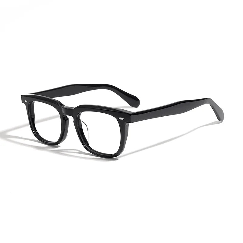 Stylish Black Acetate Square Eyeglasses for Men & Women - Unisex Full Rim Frame 45005 - Perfect for Reading, Work, and Everyday Fashion