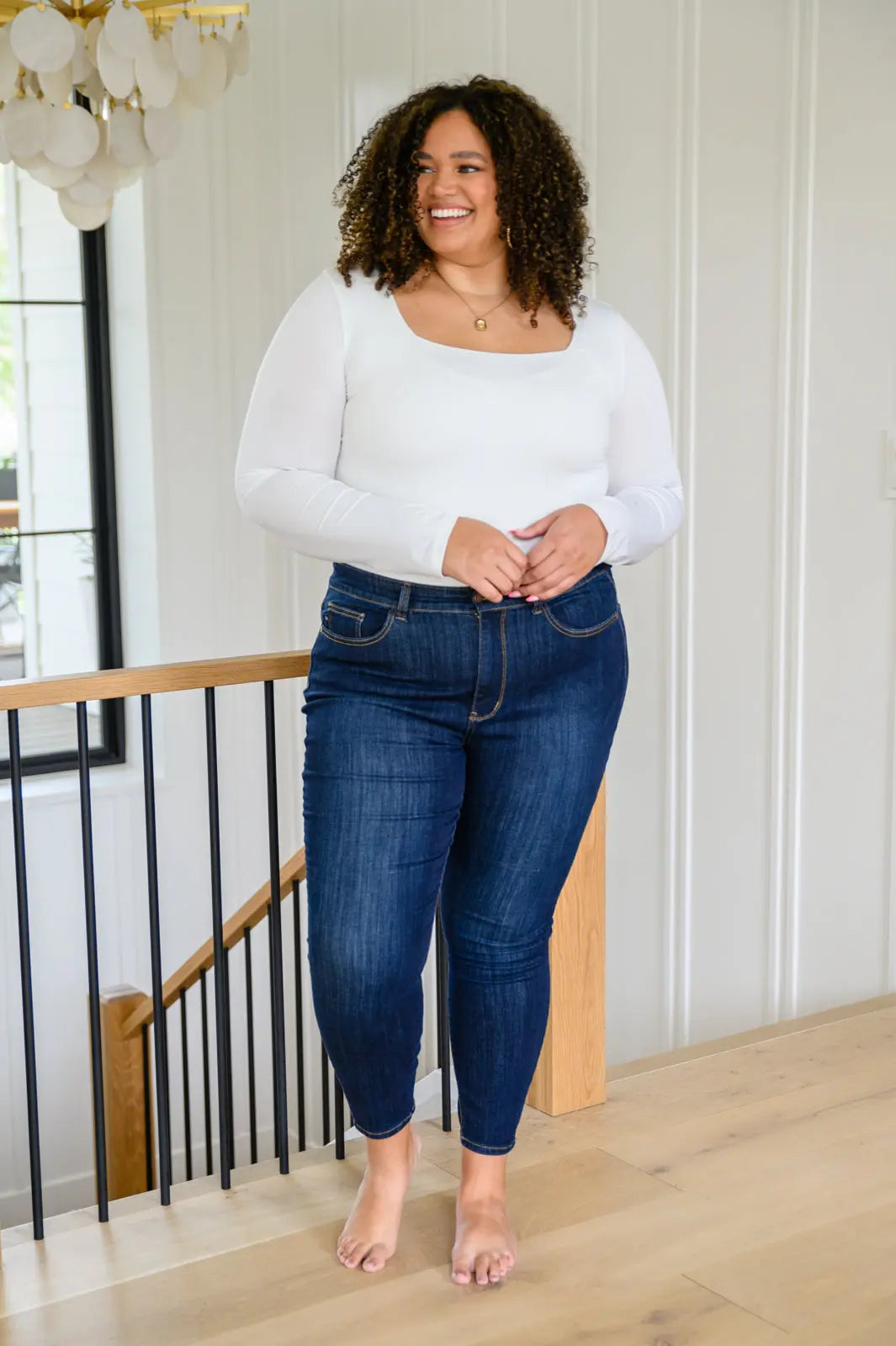 Georgia Back Yoke Skinny Jeans for Women - Stretch Denim Pants with Phone Pocket - Perfect for Casual Outfits & Everyday Wear