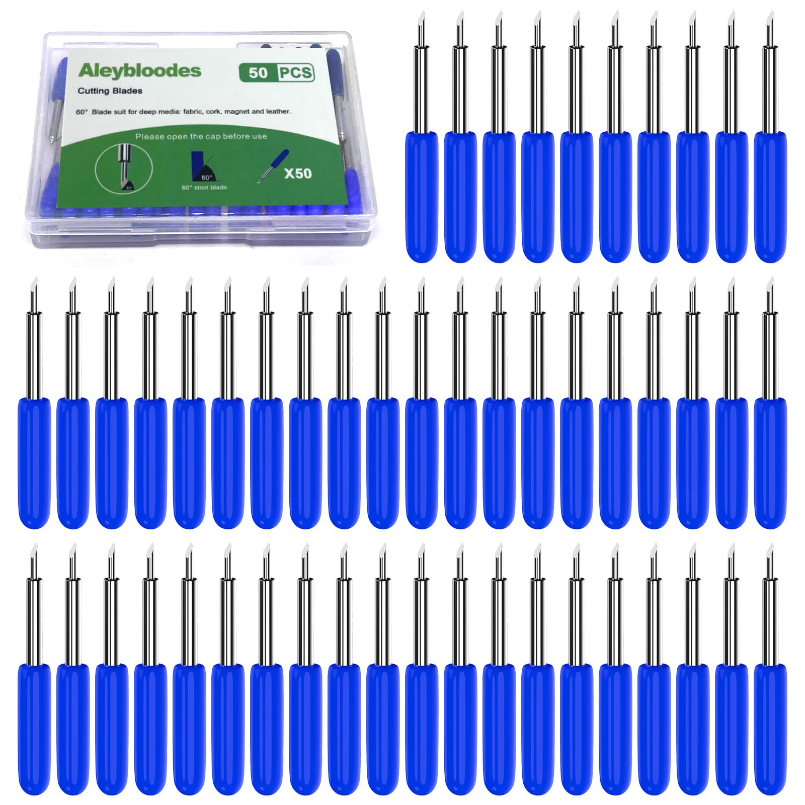 50PCS Replacement Deep Point Blades for Cricut Explore Air/Air 2/Air 3 & Maker/Maker 3/Expression - Premium Cutting Blades for Thick Materials - Perfect for DIY Crafts, Vinyl Cutting, and Card Making Projects