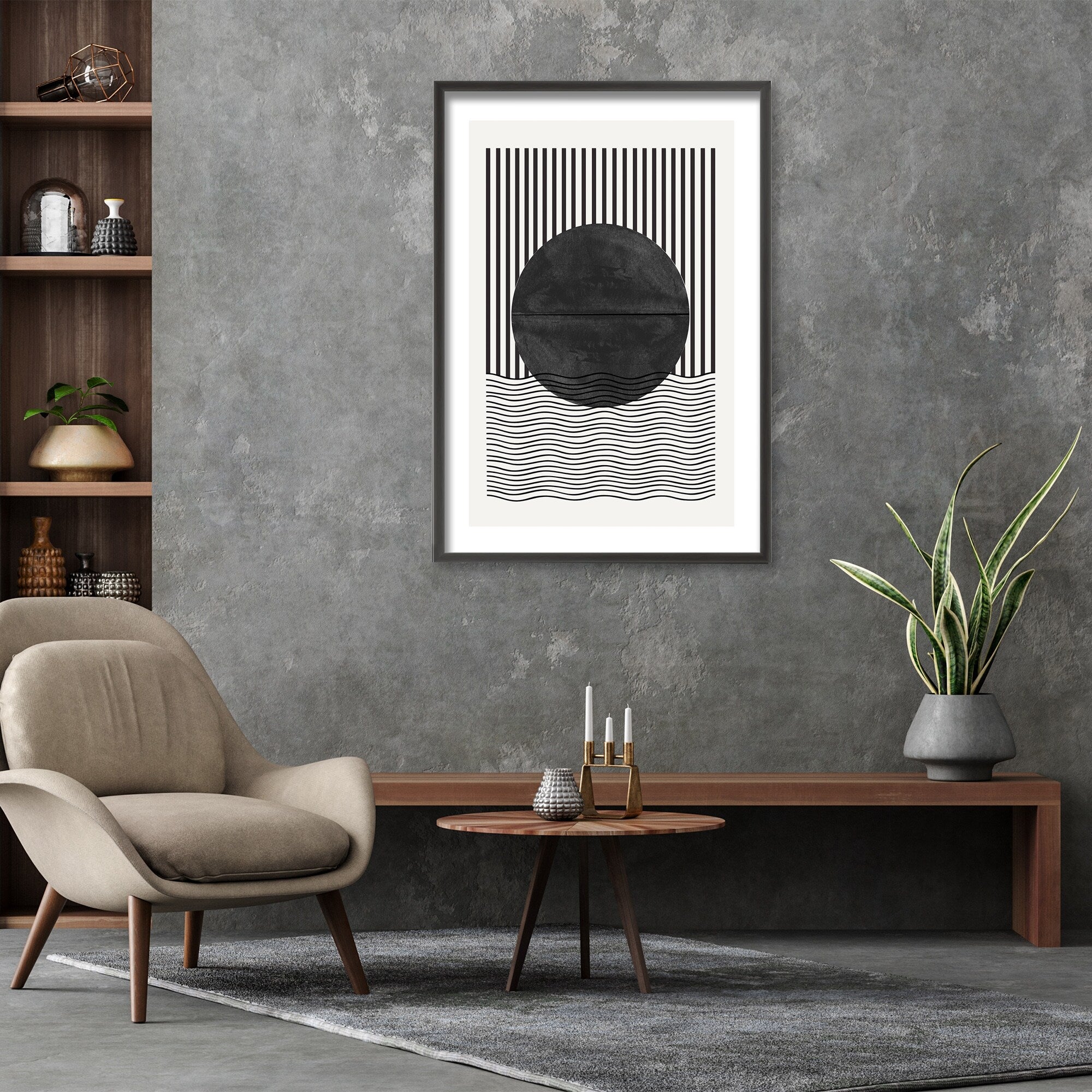 BaB No.10 Framed Print Wall Art by The Miuus Studio - Modern Home Decor for Living Room, Bedroom & Office - Premium Canvas Artwork for Stylish Interior Design