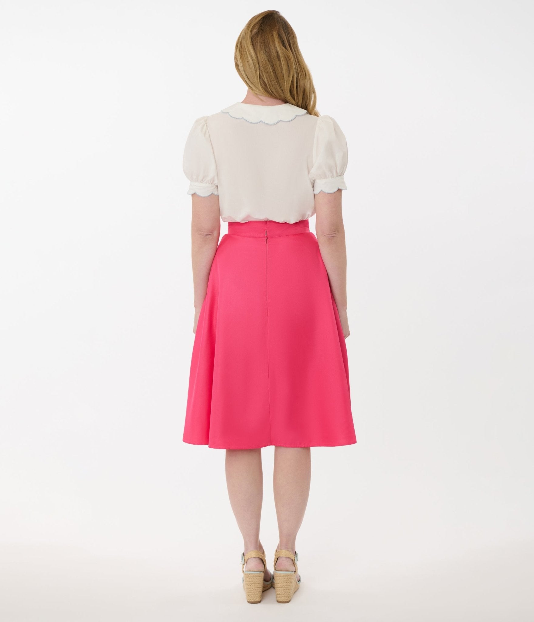 Vintage 1950s Hot Pink High Waist Vivian Swing Skirt - Retro Pin Up Style Skirt for Women - Perfect for Swing Dancing, Vintage Parties & 50s Themed Events