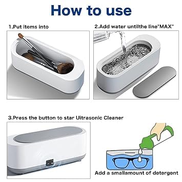 HEXAHOME Ultrasonic Jewelry Cleaner Machine - 360° Professional USB Cleaning Device for Glasses, Watches & Jewelry | Low Noise Portable Design | Perfect for Home, Travel & Gift Use