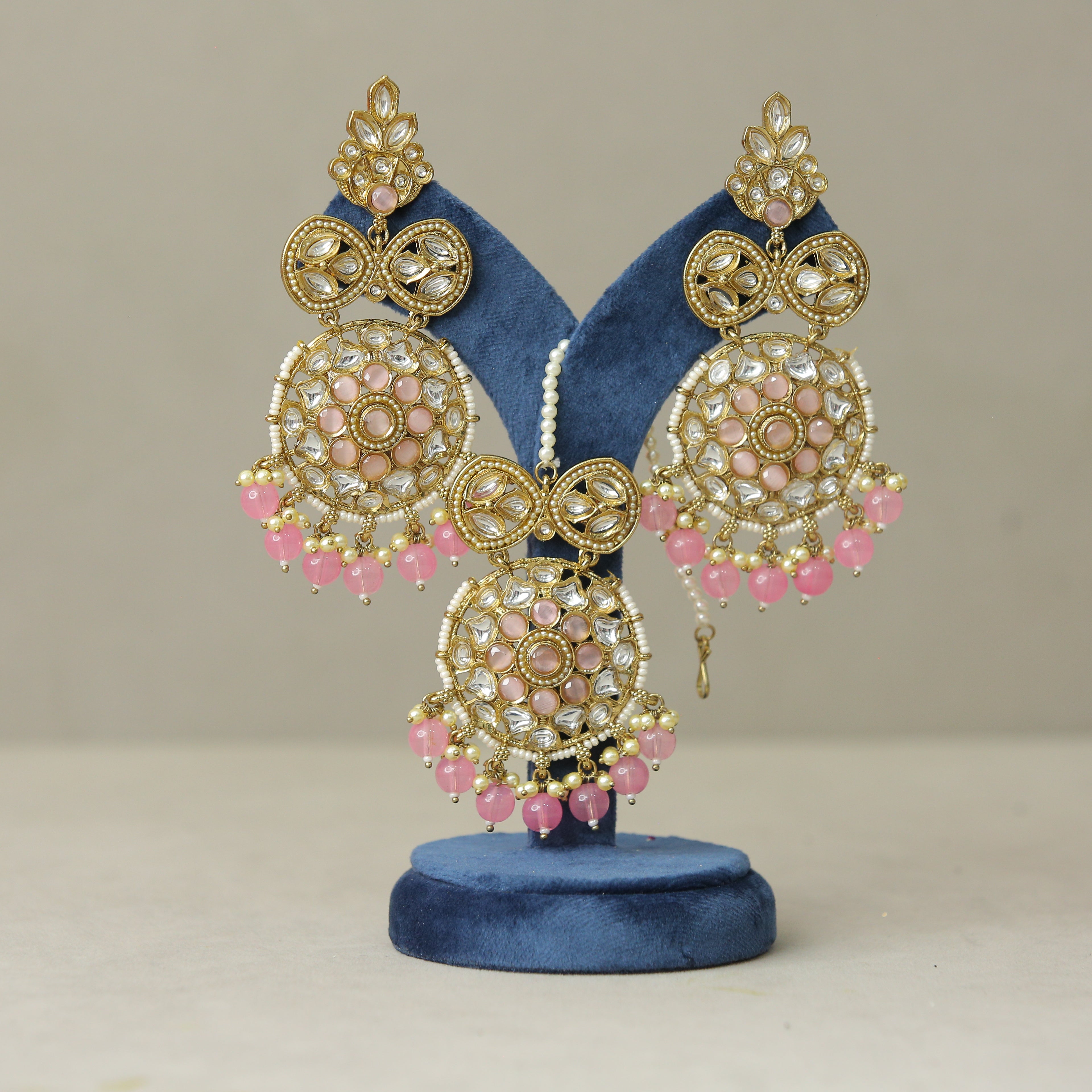 Exquisite Kundan Earrings and Tikka Set | Traditional Indian Jewelry for Women | Perfect for Weddings, Parties & Festive Occasions