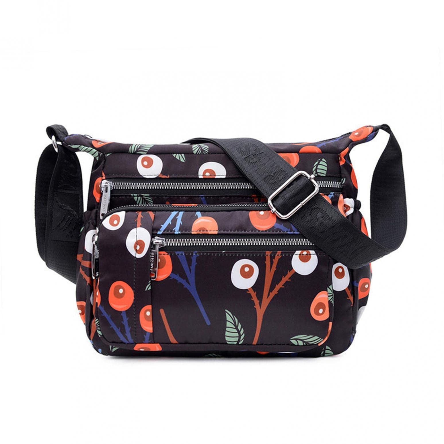 Women's Waterproof Printed Ethnic Nylon Messenger Bag - Lightweight Crossbody Shoulder Bag for Travel, Work & Daily Use