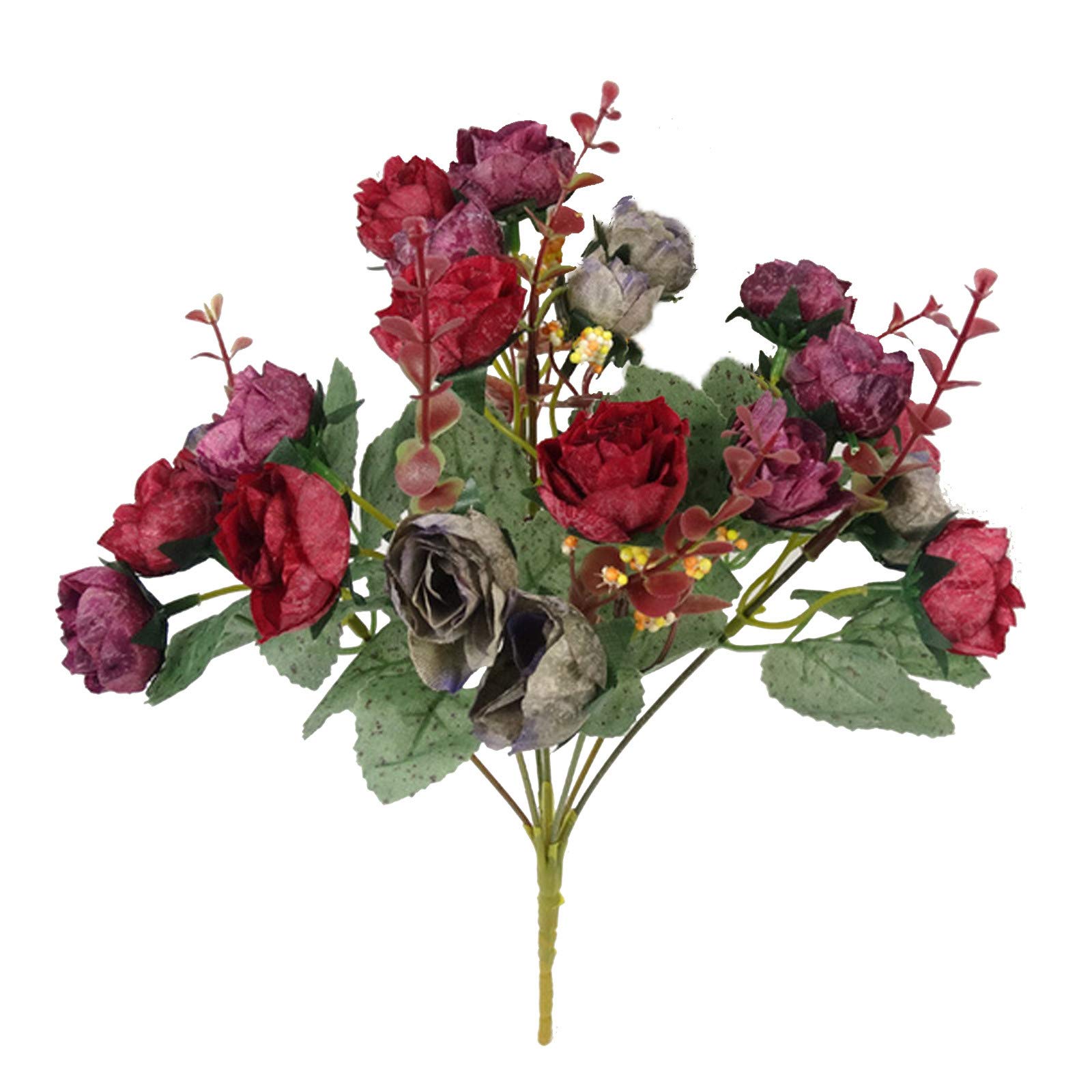21 Silk Rose Bouquet - Artificial Flower Arrangement for Home Decor, Wedding Aisle Walk, Centerpieces & Romantic Events | Elegant Fake Roses for Table Decorations, Parties & Gifts